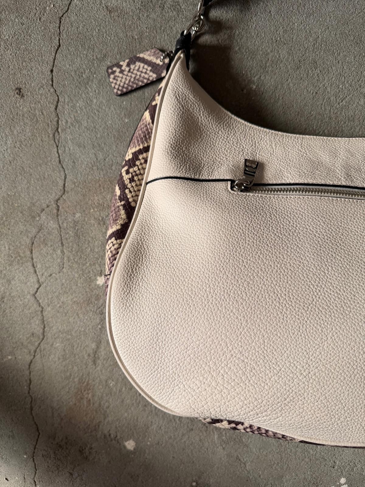 Coach Coach Harley Hobo Leather Snakeskin Shoulder Bag White Size ONE SIZE - 6 Thumbnail