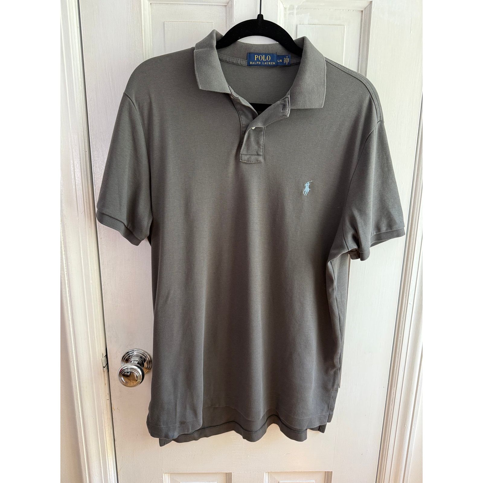 Polo Ralph Lauren Polo Ralph Lauren Gray Polo Shirt Men's Light Blue Pony - Lg Size US M / EU 48-50 / 2 - 1 Thumbnail