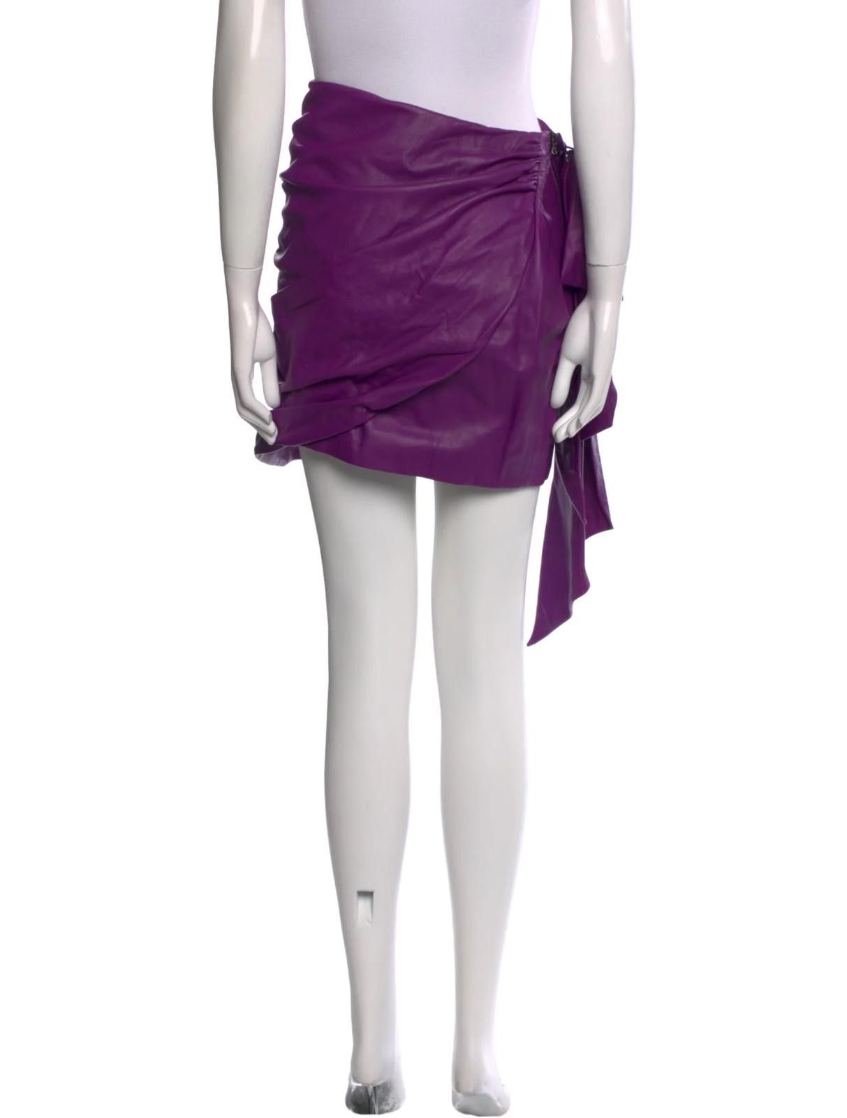Other Marcell Von Berlin Lavender Leather Mini Skirt Size: S US 4 Size 28" / US 6 / IT 42 - 3 Thumbnail