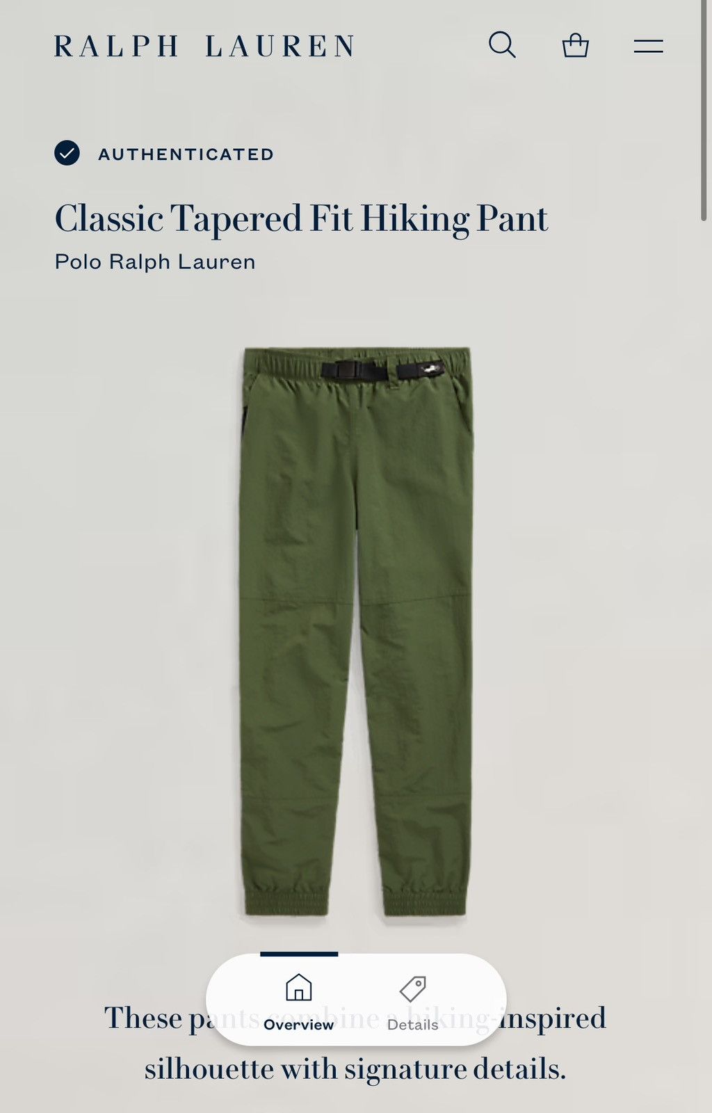 Polo Ralph Lauren × Ralph Lauren Polo Ralph Lauren Nylon Classic Tapered Fit Hiking Pant (M) Size US 32 / EU 48 - 2 Thumbnail