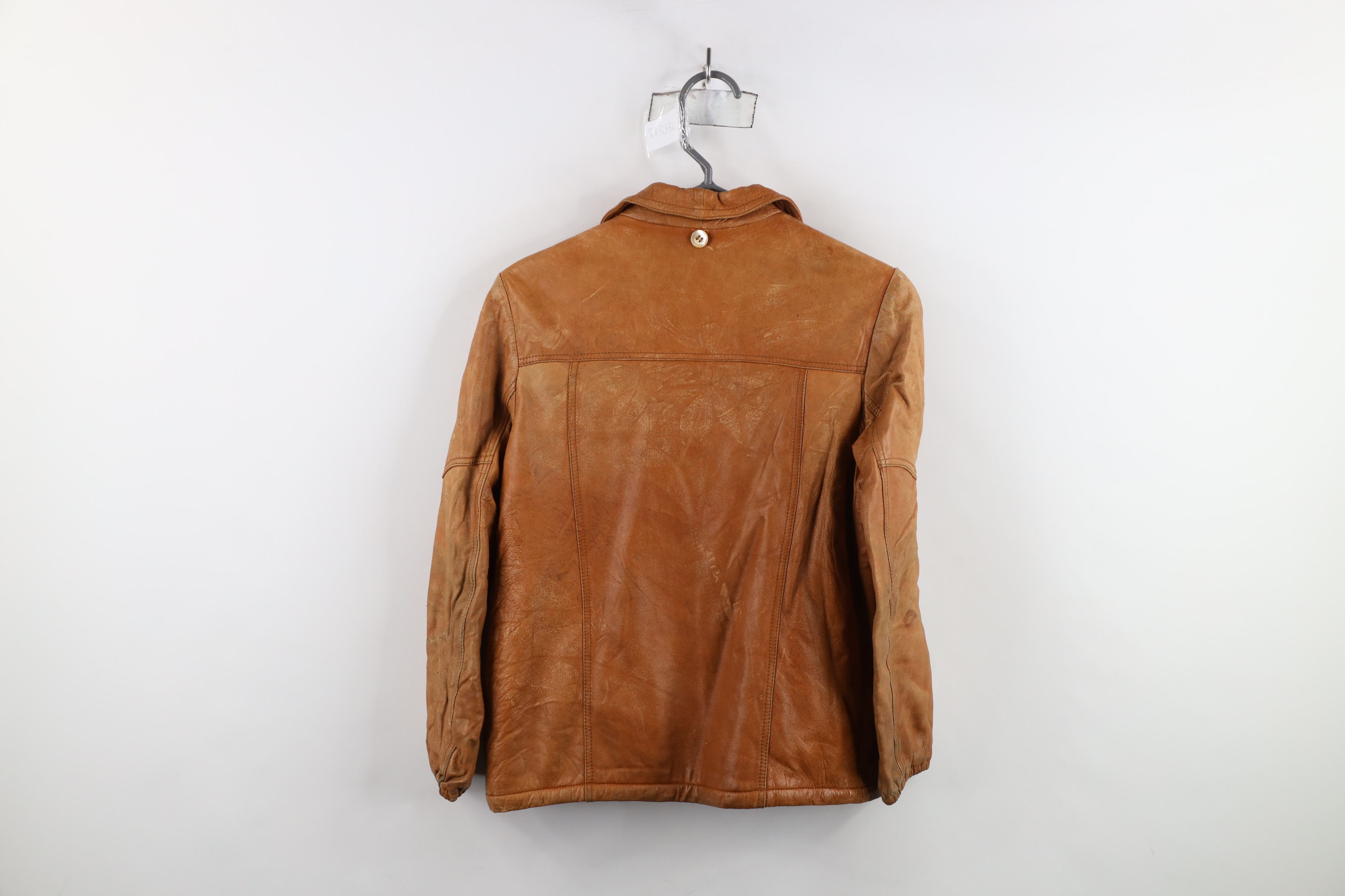 Vintage Vintage 70s Streetwear Deep Pile Fleece Lined Leather Jacket Size XXS / US 00 / IT 34 - 15 Thumbnail