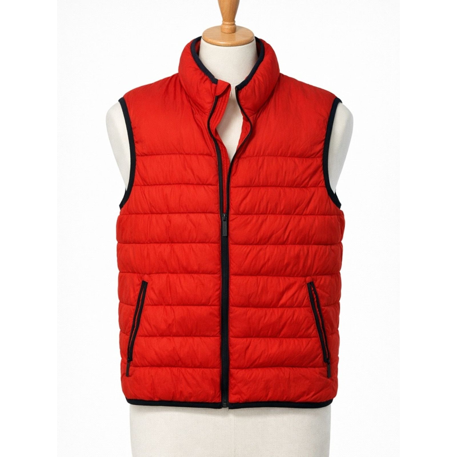 Perry Ellis Perry Ellis Red Quilted Puffer Vest with Black Trim Size US M / EU 48-50 / 2 - 2 Thumbnail