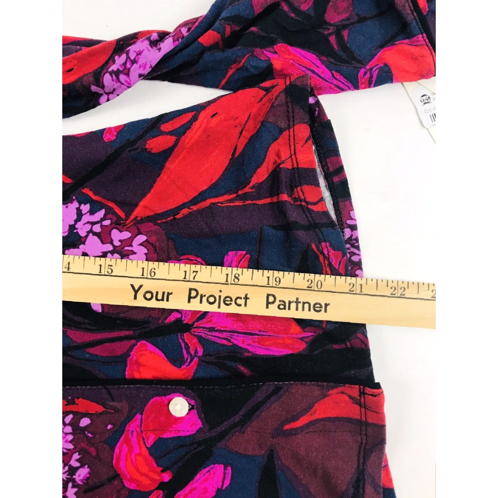 Vintage STARS ABOVE Pajama Top Women's XS Burgundy Floral Long Sleeve Sleepwear Size XS / US 0-2 / IT 36-38 - 5 Thumbnail
