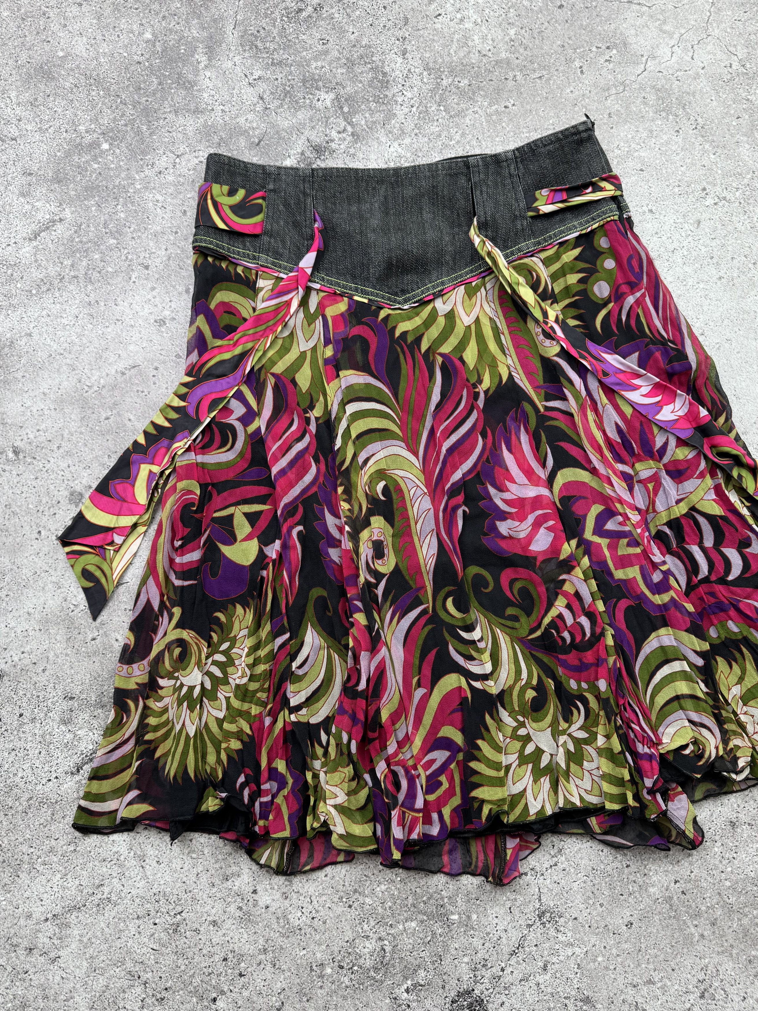 Japanese Brand Vintage Silk Flare Skirt (E8) Size 25" / US 0 / IT 36 - 2 Thumbnail