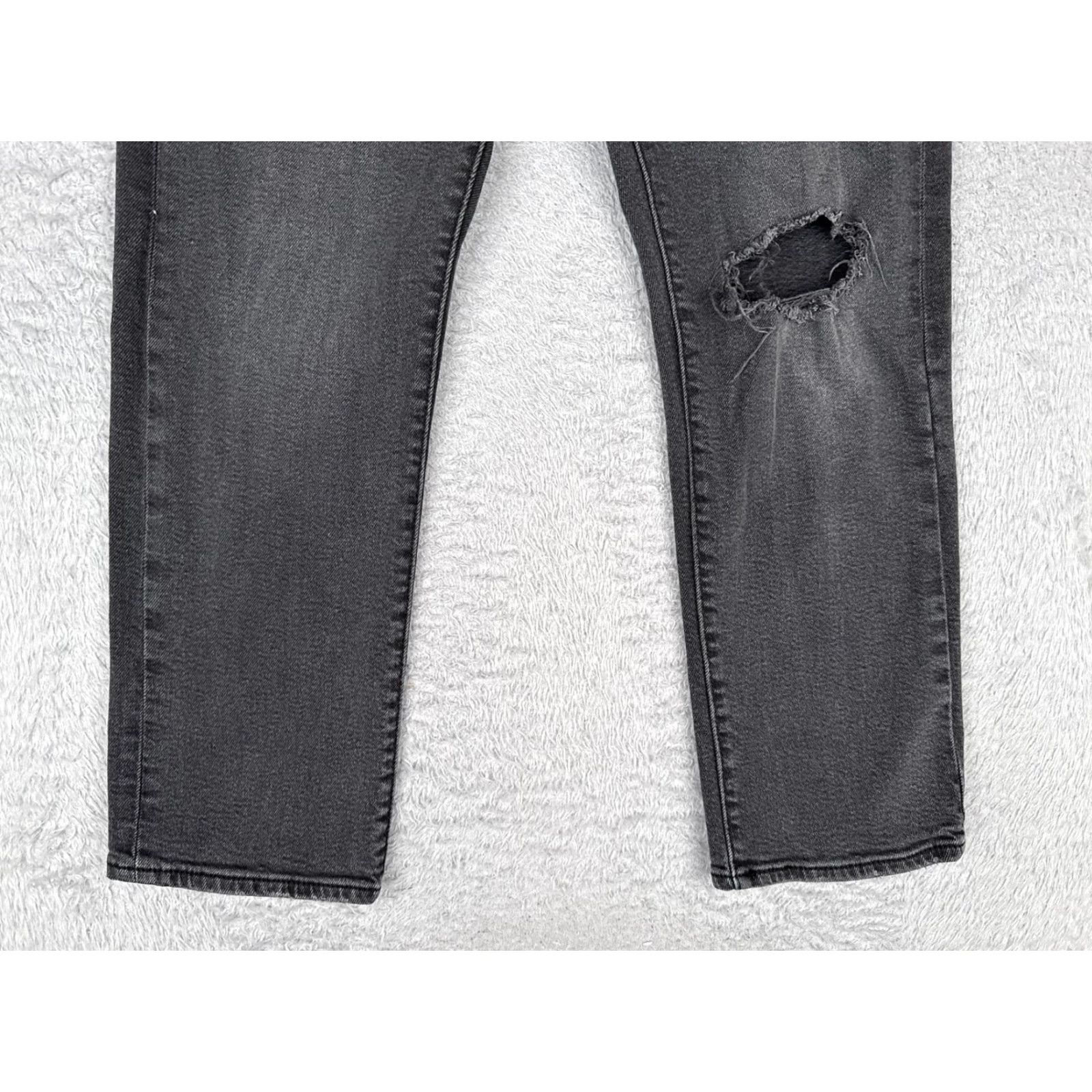 Levi's Levi's Wedgie Straight Jeans Womens 30x28 Gray High Rise Distressed Stretch Denim Size 30" / US 8 / IT 44 - 2 Thumbnail