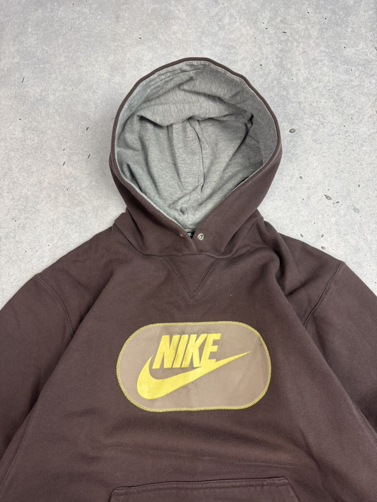Nike Vintage Nike Spell Out Big Logo Brown Hoodie Travis style Size US M / EU 48-50 / 2 - 3 Thumbnail