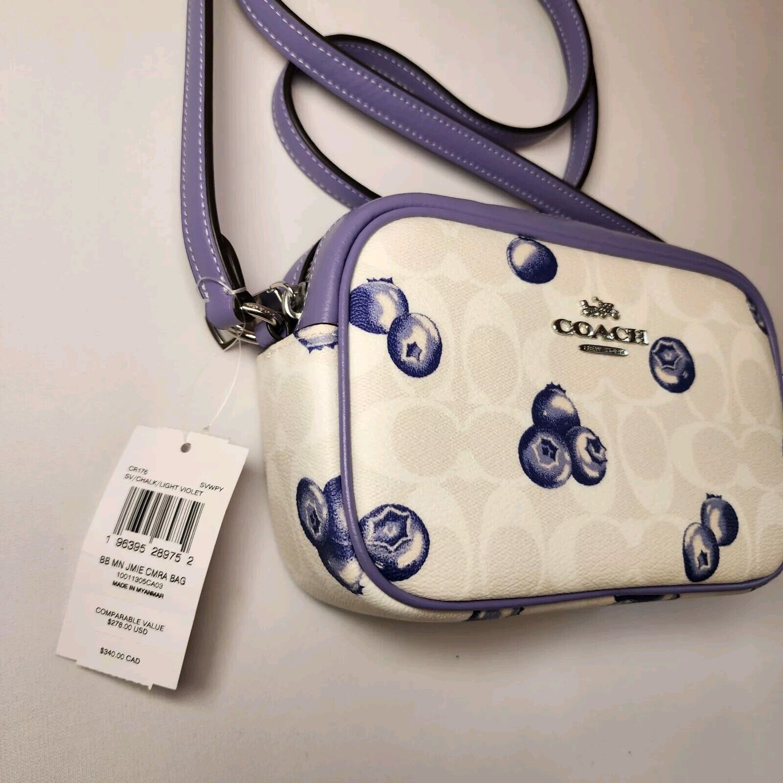 Coach NWT Coach CR176 Mini Jamie Camera Bag With Blueberry Print Size ONE SIZE - 4 Thumbnail