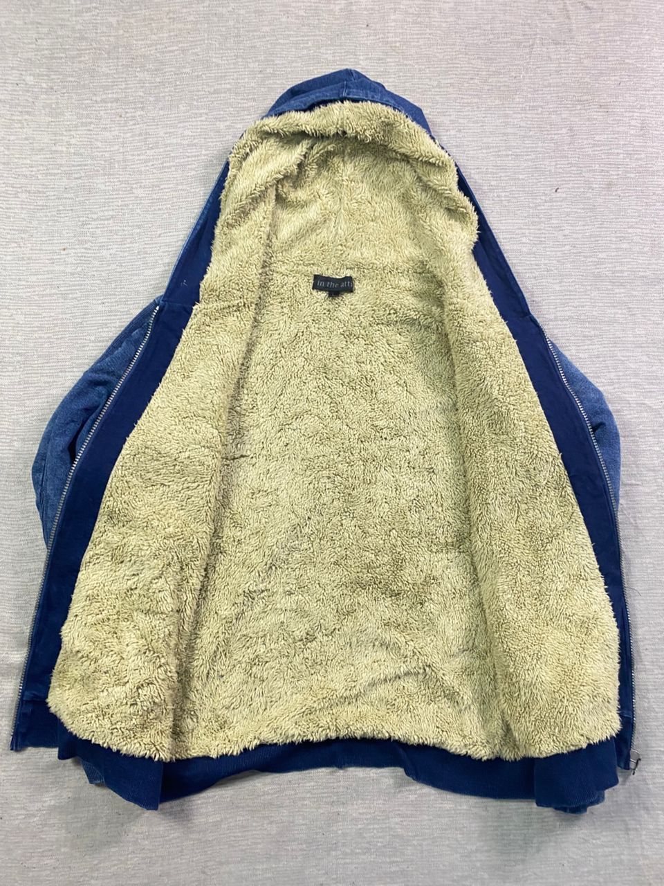 If Six Was Nine × In The Attic × Le Grande Bleu (L.G.B.) In The Attic Indigo Wash Sherpa Lined Zip Hoodie Size US L / EU 52-54 / 3 - 6 Thumbnail