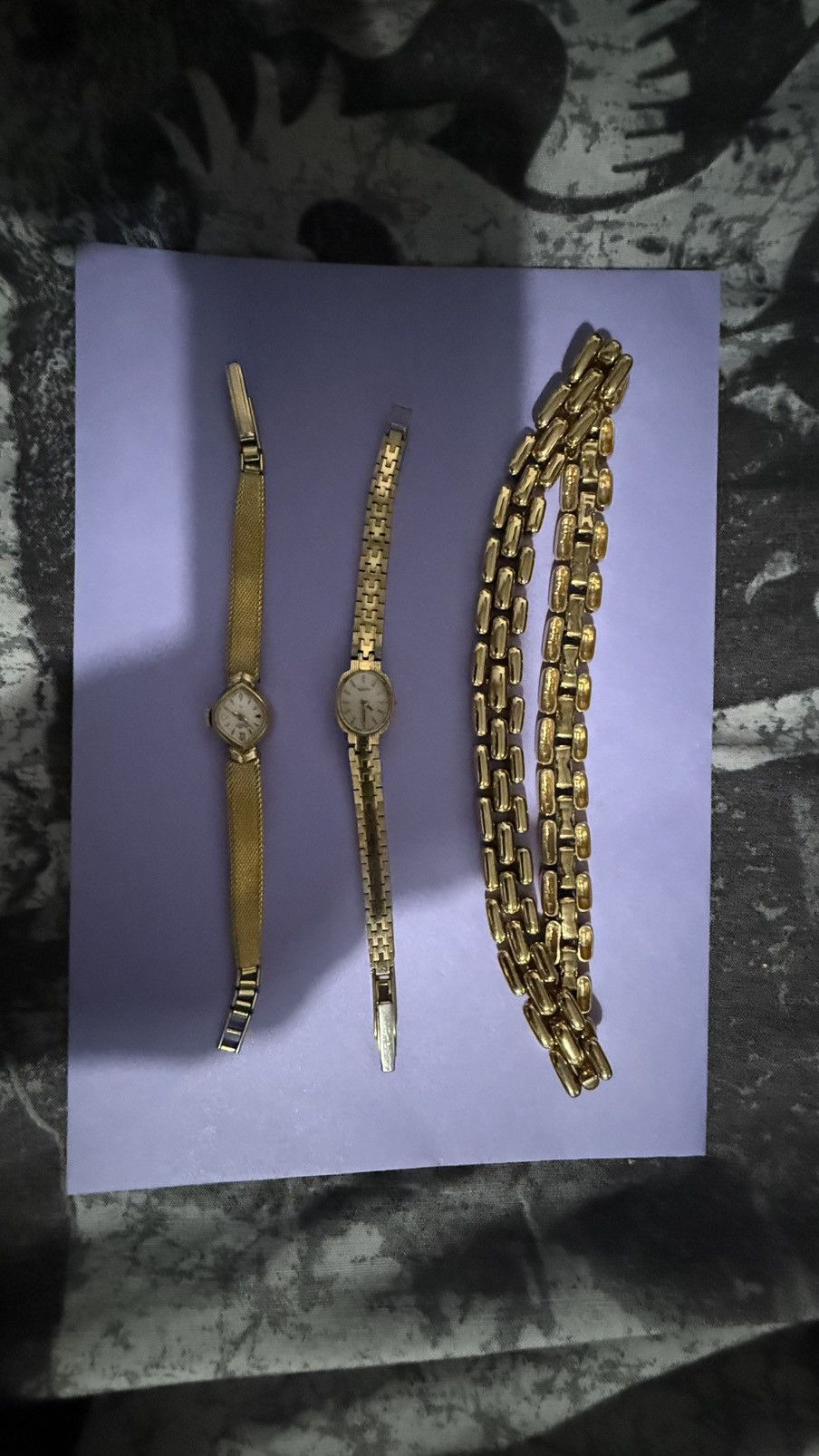 Vintage Vintage Gold Women’s Watches & Chunky Chain Bracelet Set Size ONE SIZE - 1 Thumbnail