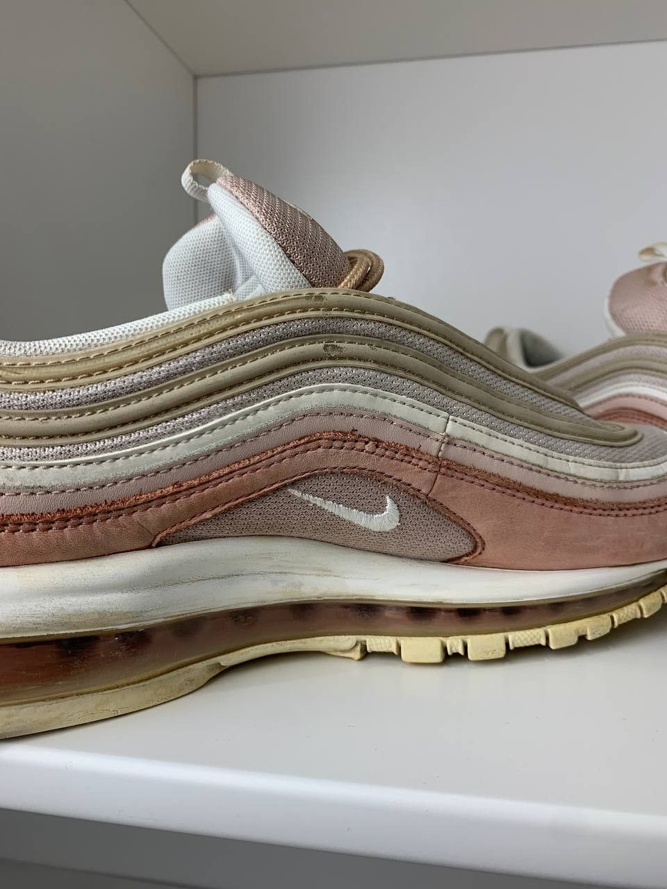 Nike Nike Air Max 97 Sneakers Premium Particle Beige Rush Pink Size US 11.5 / EU 44-45 - 6 Thumbnail