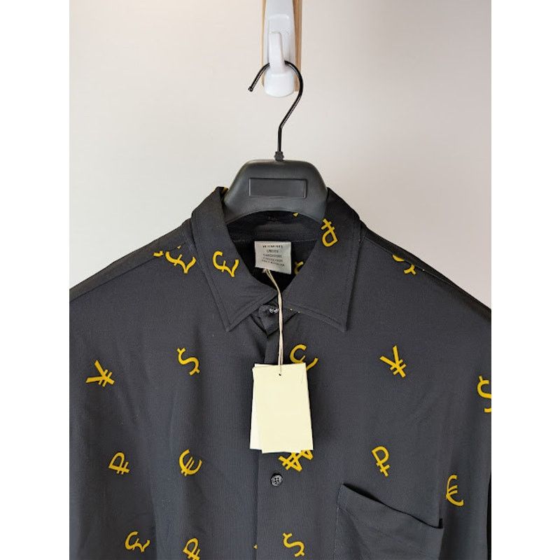 Vetements o1rshd1 Currency Print Button Up Shirt in Black Size US L / EU 52-54 / 3 - 7 Thumbnail
