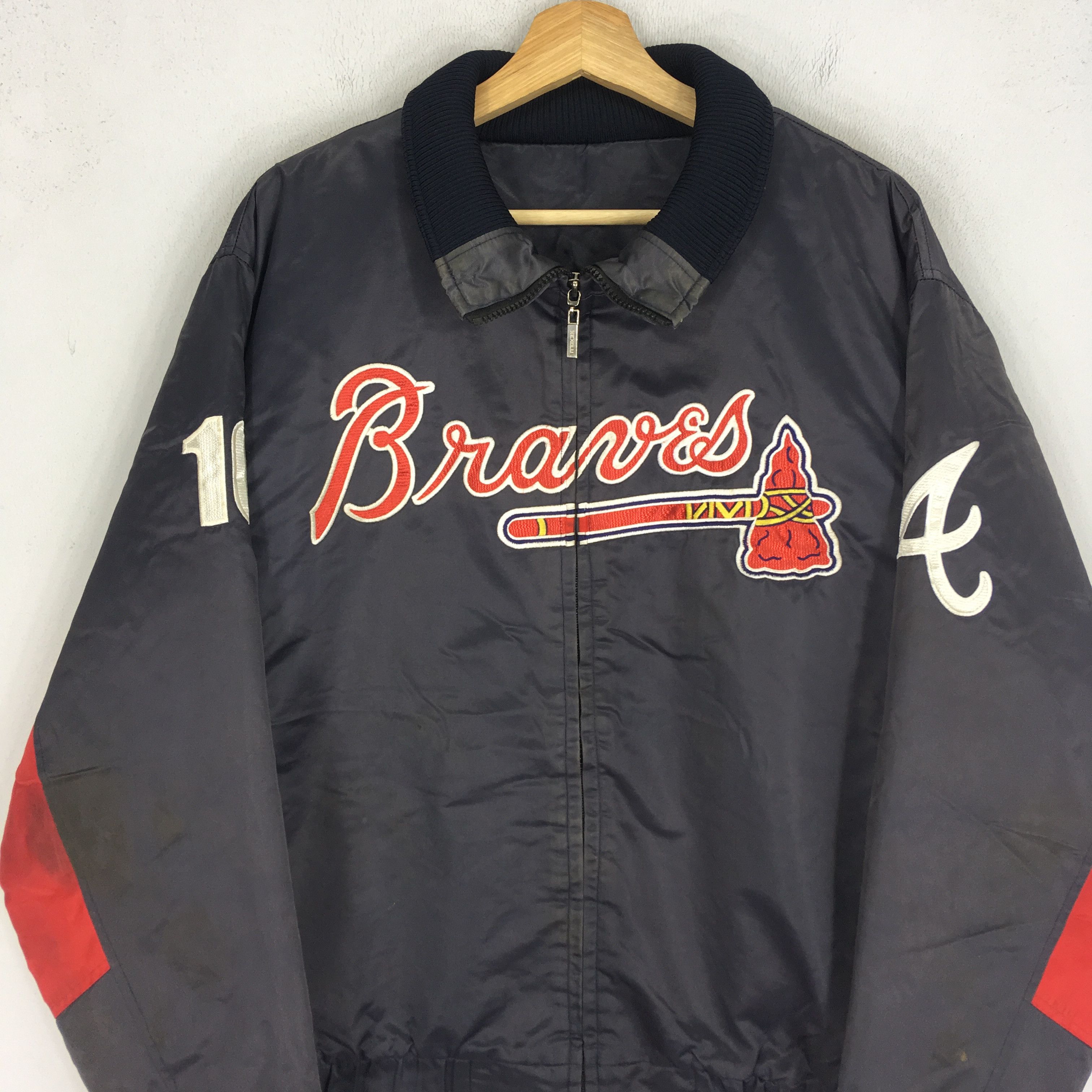 MLB Vintage 90's Atlanta Braves MLB Bomber Jacket Size US L / EU 52-54 / 3 - 4 Thumbnail