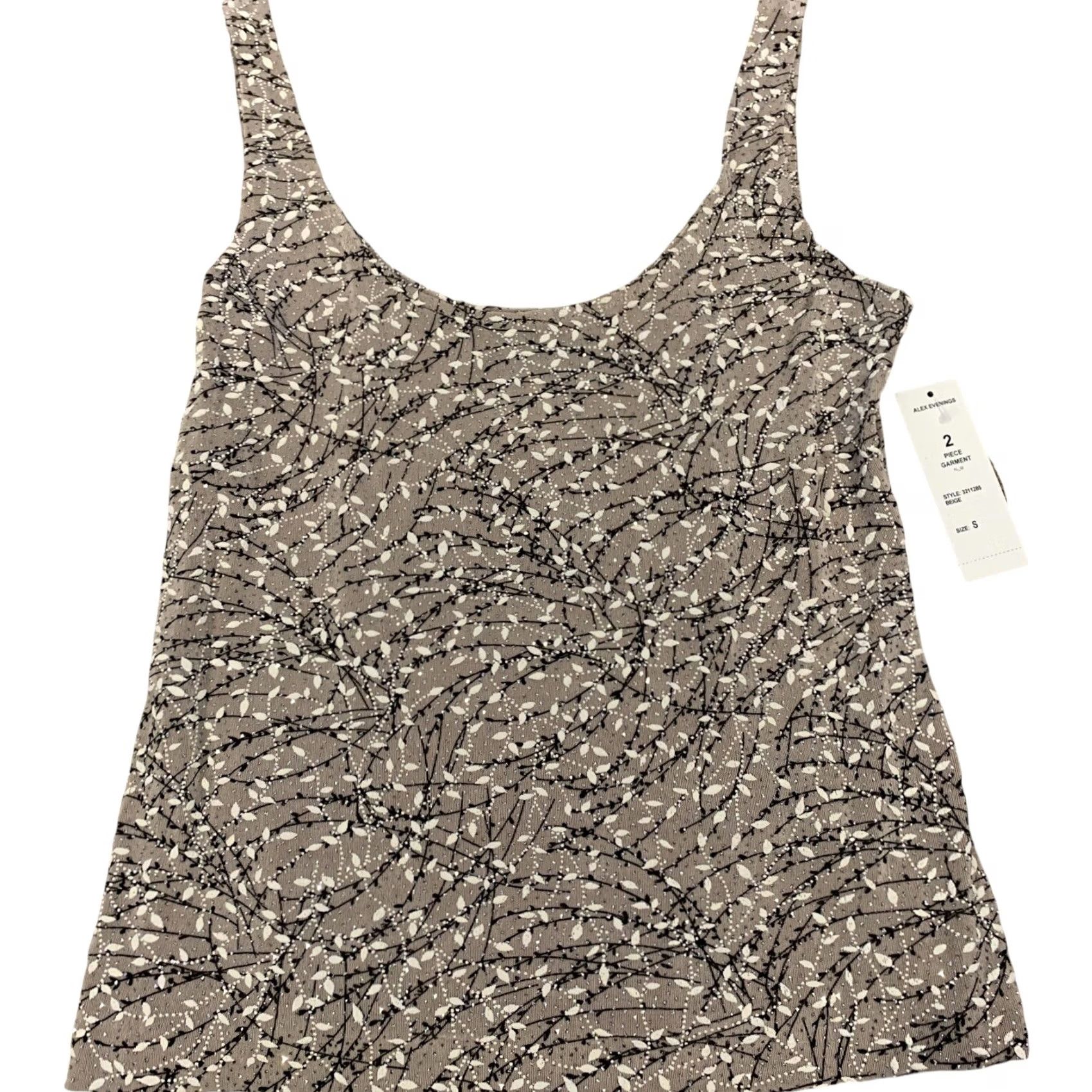 Alex Evenings Alex Evenings Jacket Dress Top Size S Women Beige Glitter Rhinestone Long Sleeve Round Neck Party Cocktail Fall Spring Winter Regular Size S / US 4 / IT 40 - 7 Thumbnail