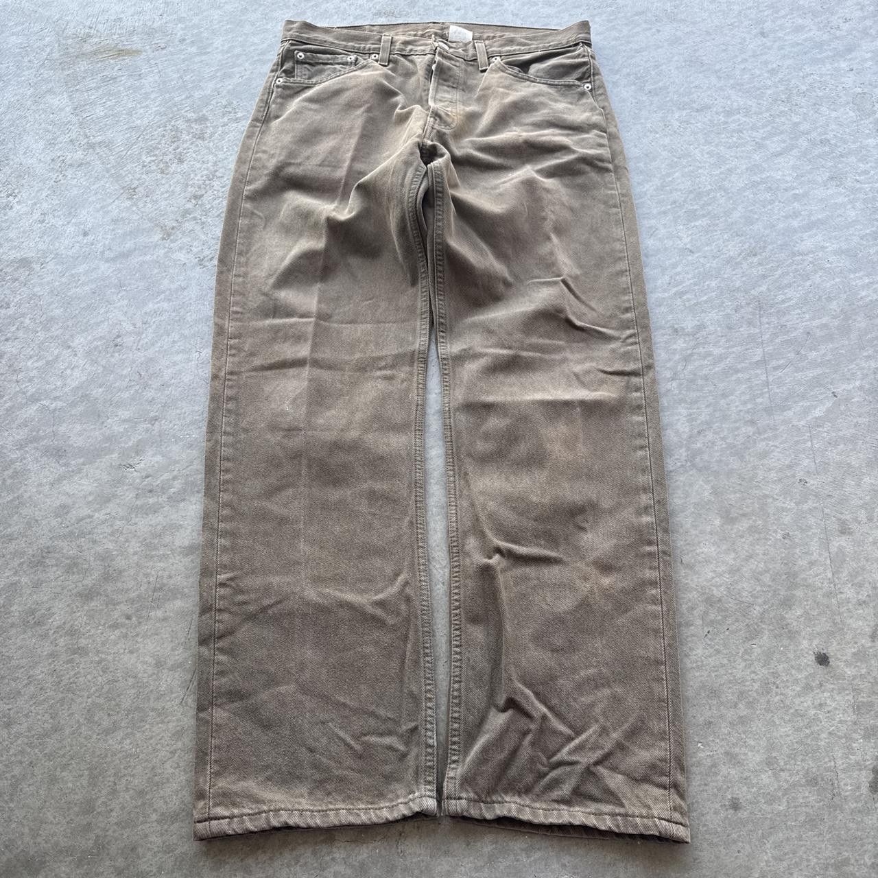 Vintage Y2K Olive Green Levi’s 501 Straight Leg Jeans