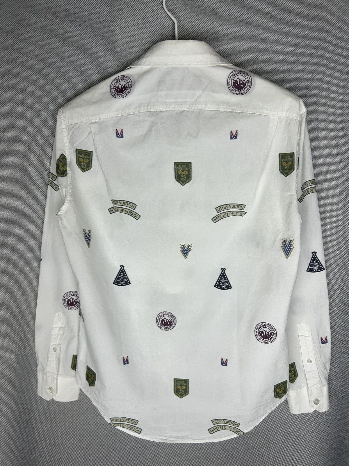 Louis Vuitton Louis Vuitton Embroidered Multi Logo Shirt Button Up Size US S / EU 44-46 / 1 - 4 Thumbnail