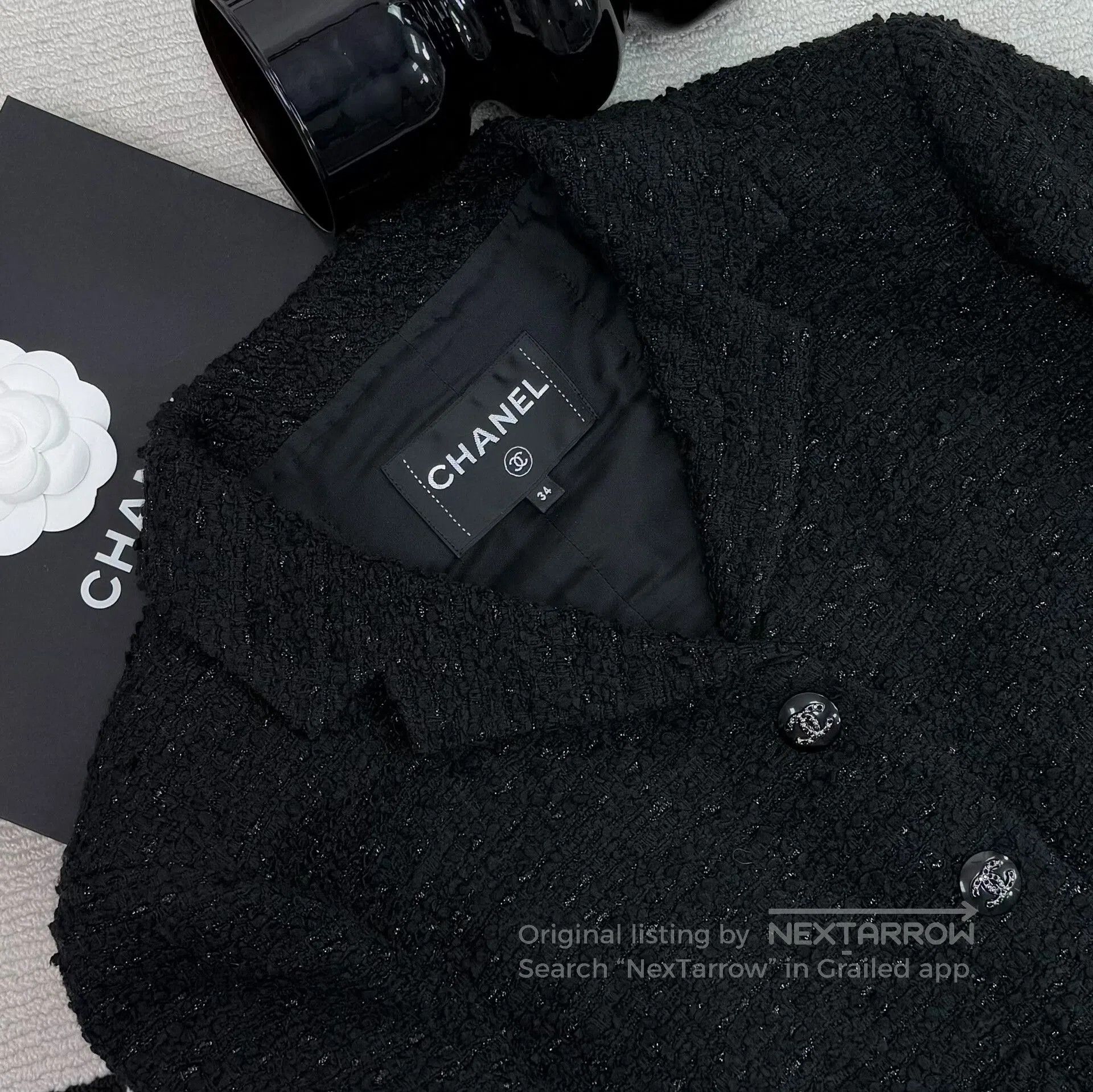 Chanel Chanel 21C Black Doll Collar Coat. Size XXS / US 00 / IT 34 - 6 Thumbnail