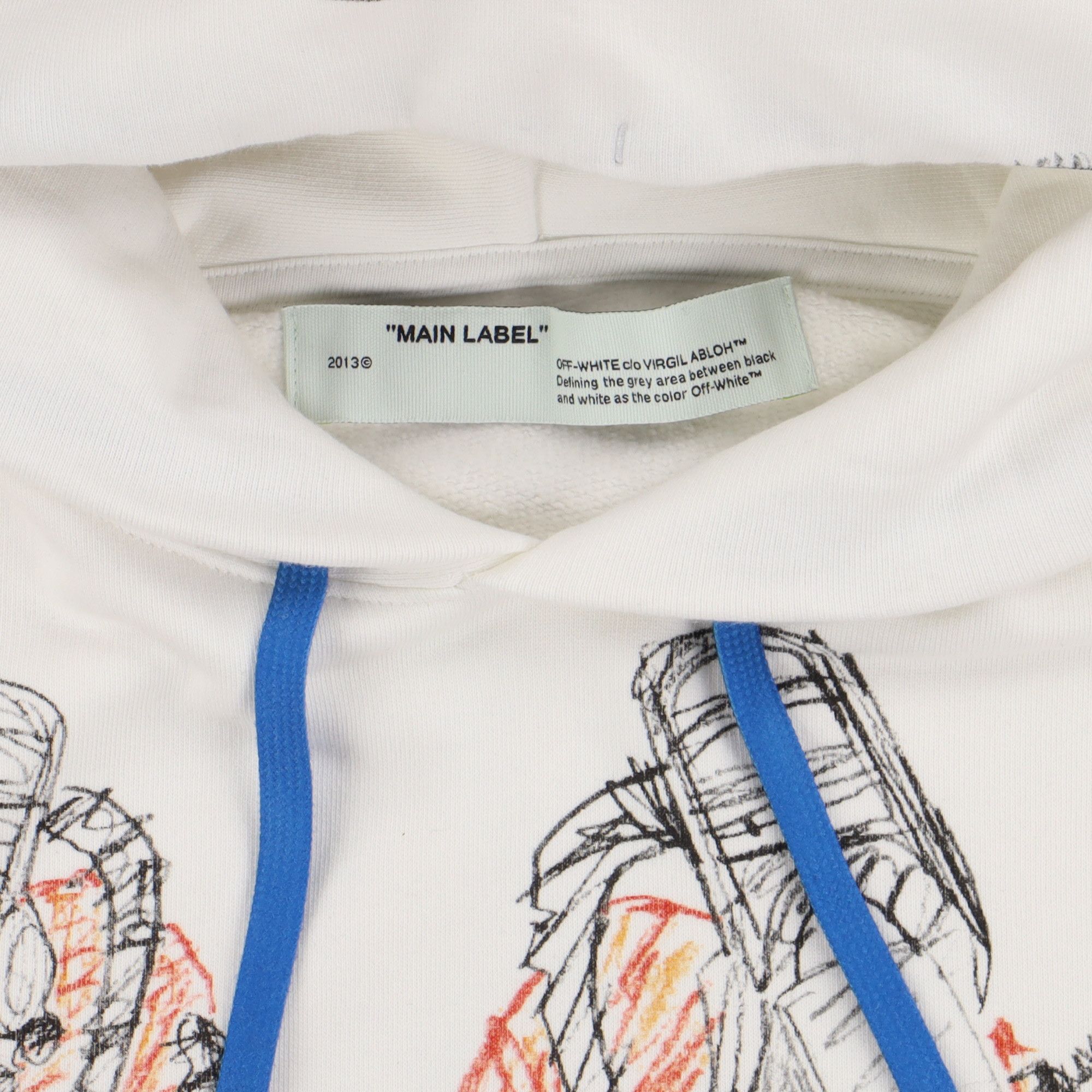 Off-White White Chainsaw Logo Print Oversized Hoodie Size US M / EU 48-50 / 2 - 5 Thumbnail