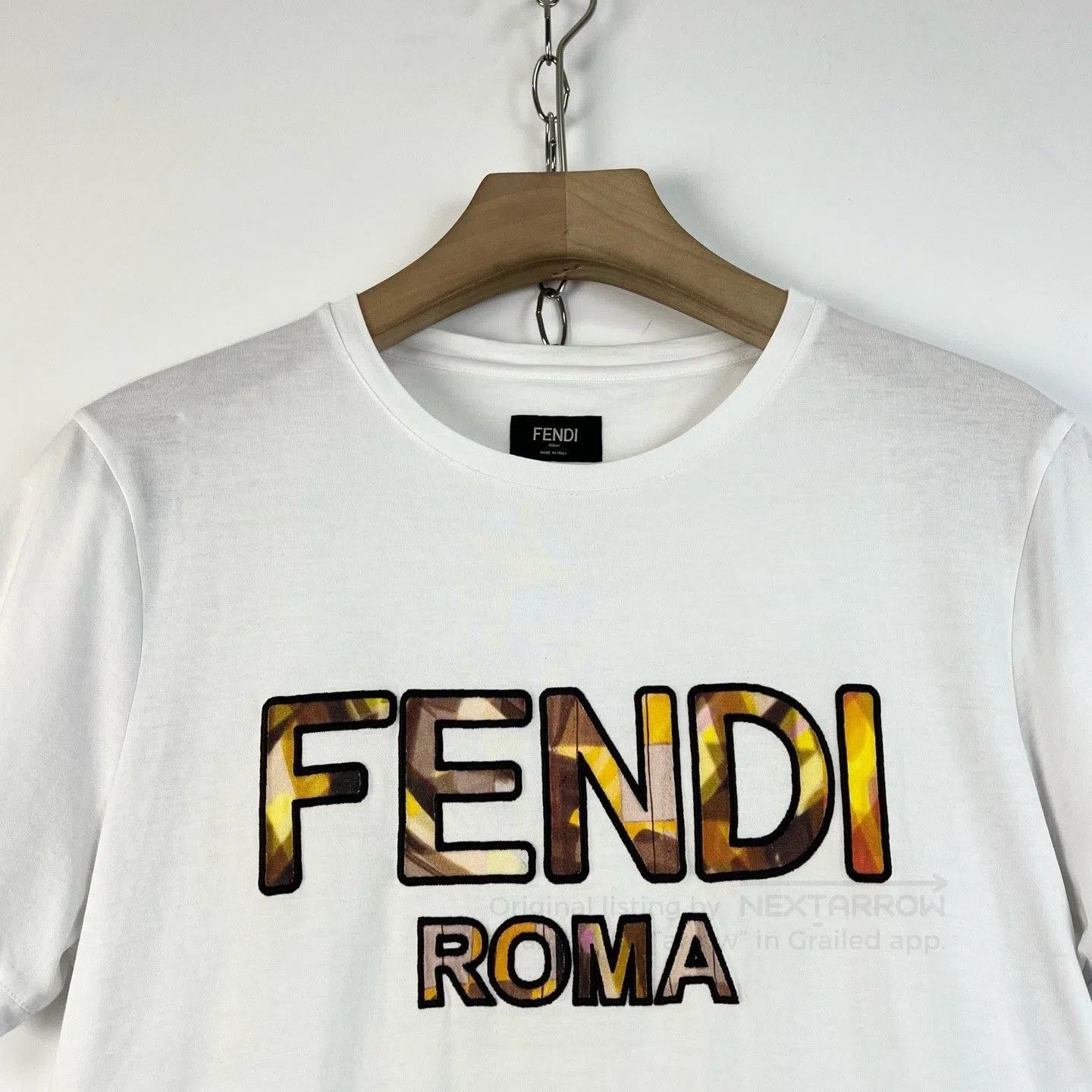 Fendi Fendi White Letter Embroidery Short-Sleeve T-Shirt. Size S / US 4 / IT 40 - 3 Thumbnail
