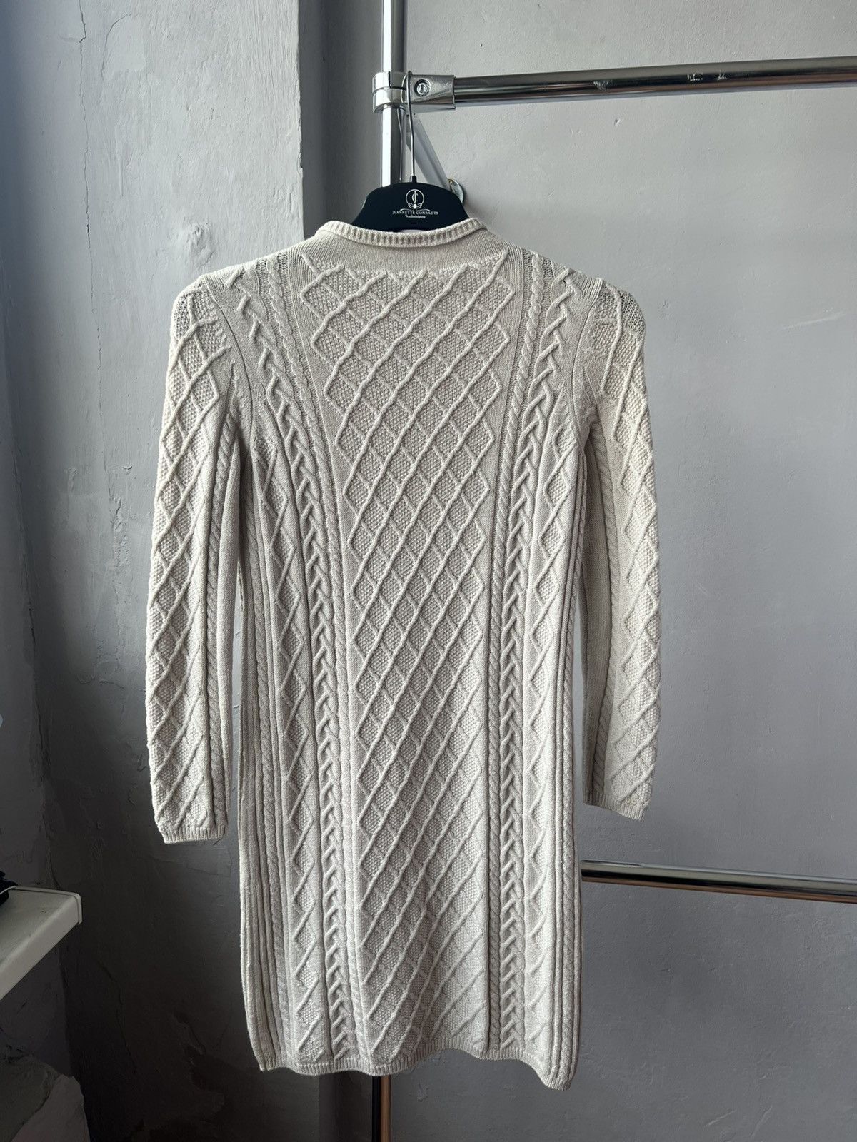 Max Mara Max Mara Cream Cable Knit Aran sweater dress wool blend Size S / US 4 / IT 40 - 8 Thumbnail