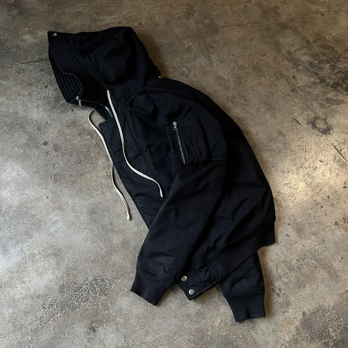 Rick Owens Drkshdw Rick Owens DRKSHDW Hooded Flight Bomber Jacket Size US M / EU 48-50 / 2 - 7 Thumbnail
