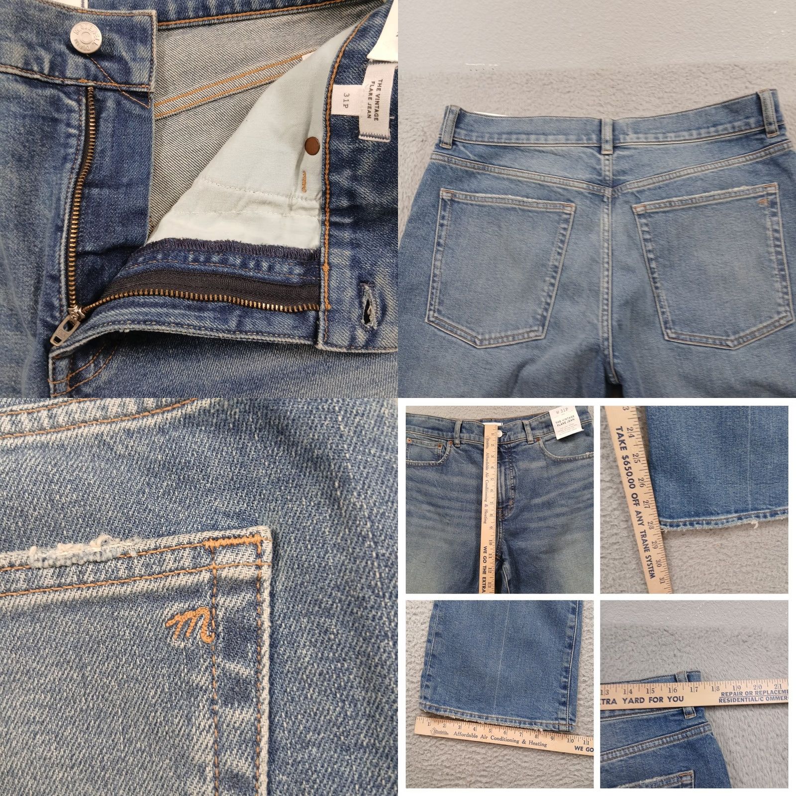 Madewell Madewell Jeans The Vintage Flare Jean Light Wash Petite 31P NW590 5-Pocket Denim Stretch Size 24" / US 00 / IT 34 - 8 Thumbnail