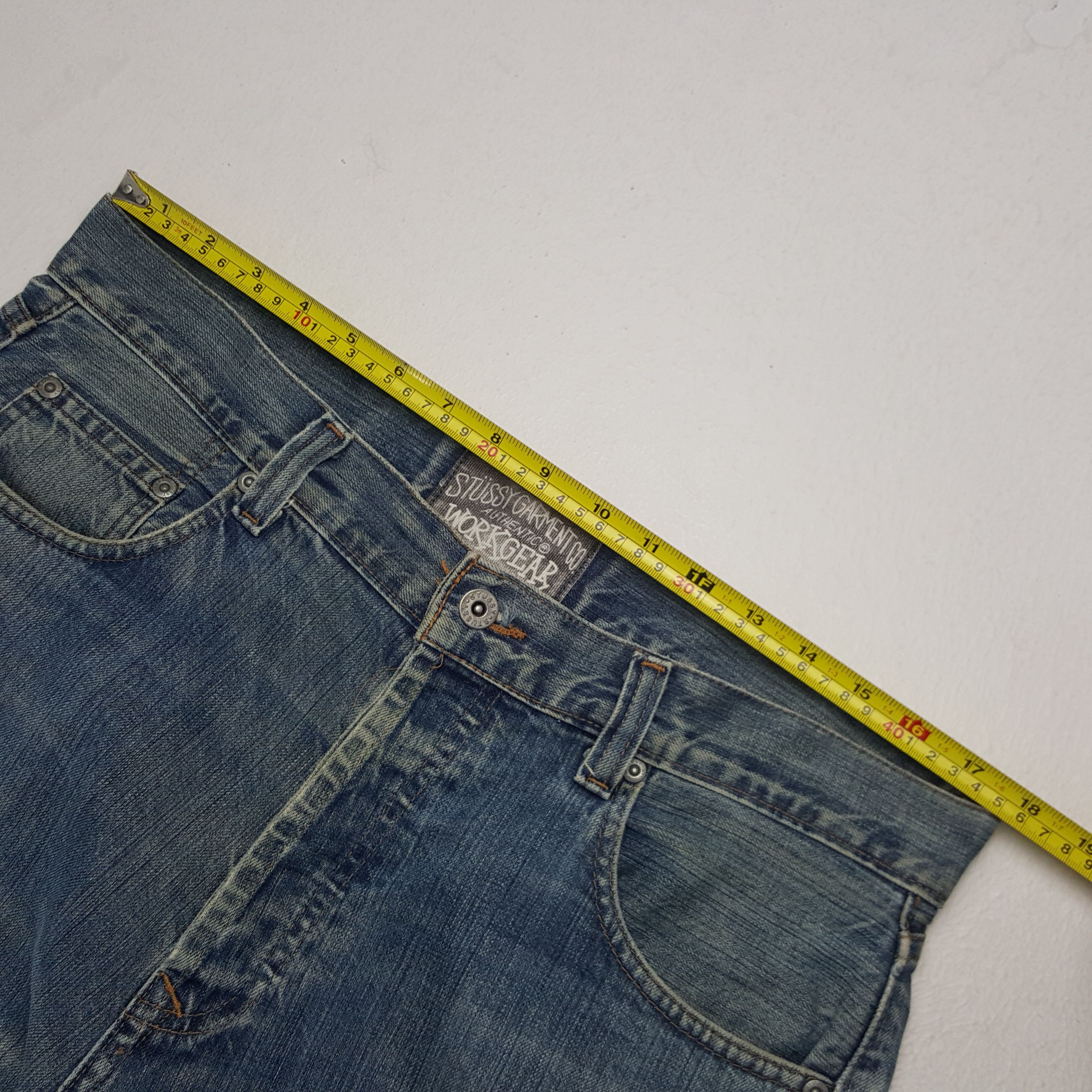 Stussy × Vintage Vintage Stussy Streetwear Custom Art Big Logo Denim Jeans Size US 35 - 7 Thumbnail