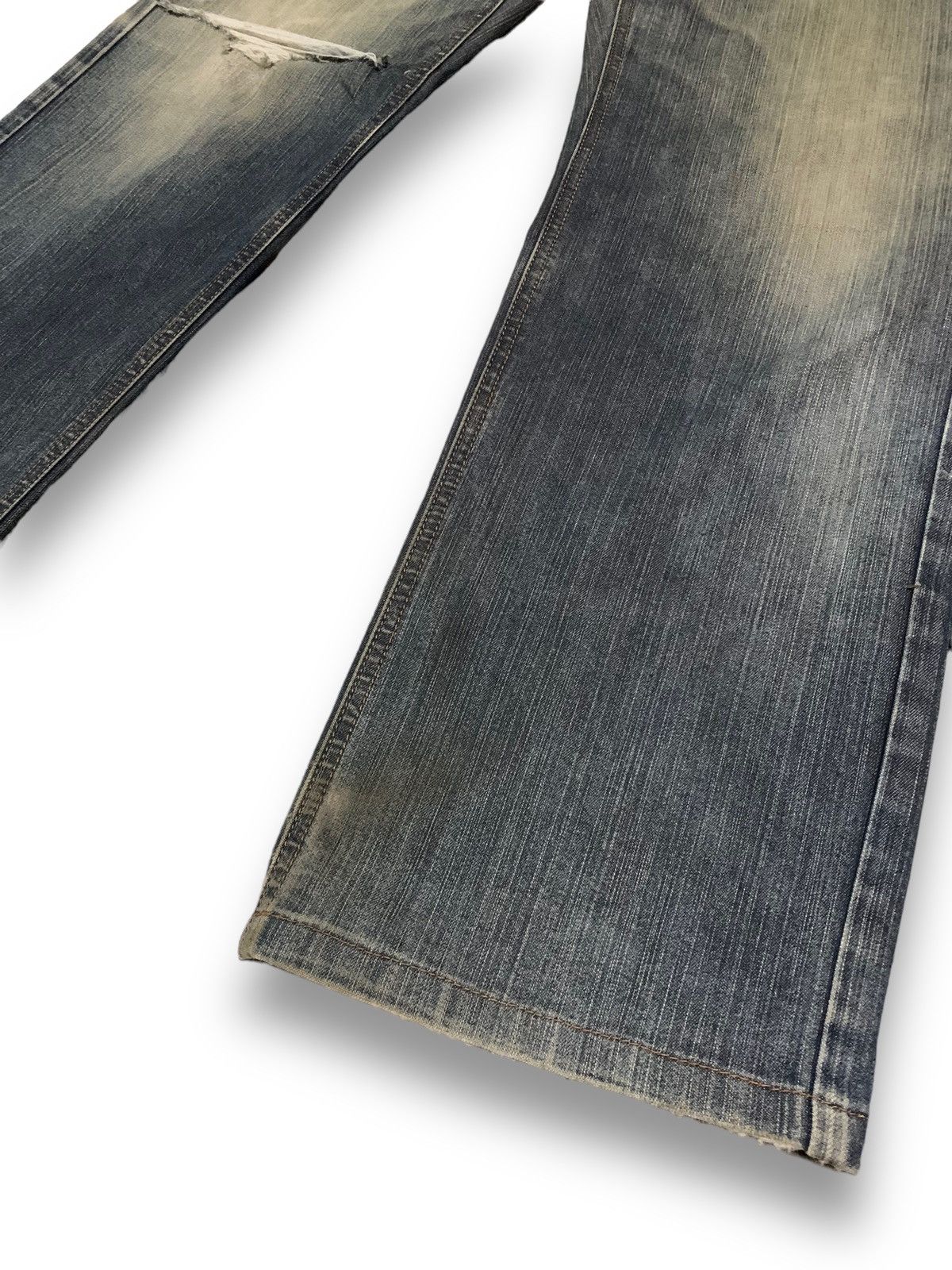 Japanese Brand Vintage Full House Homme Mud Wash Loose Fit Distressed Jeans Size US 32 / EU 48 - 12 Thumbnail