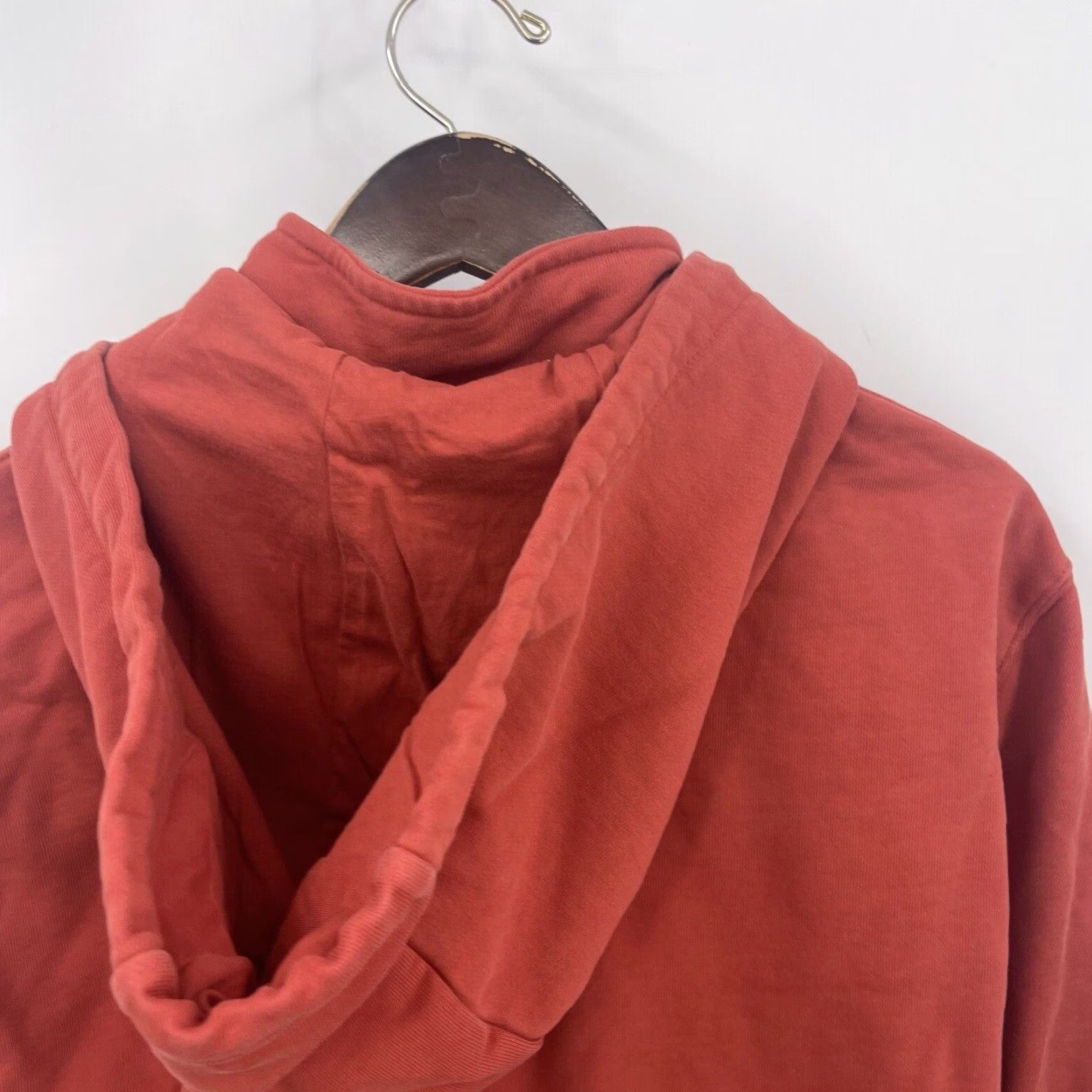 Frame FRAME Hoodie Mens Large Orange Classic Fit Zip Pocket Pullover Knit. Size US L / EU 52-54 / 3 - 6 Thumbnail