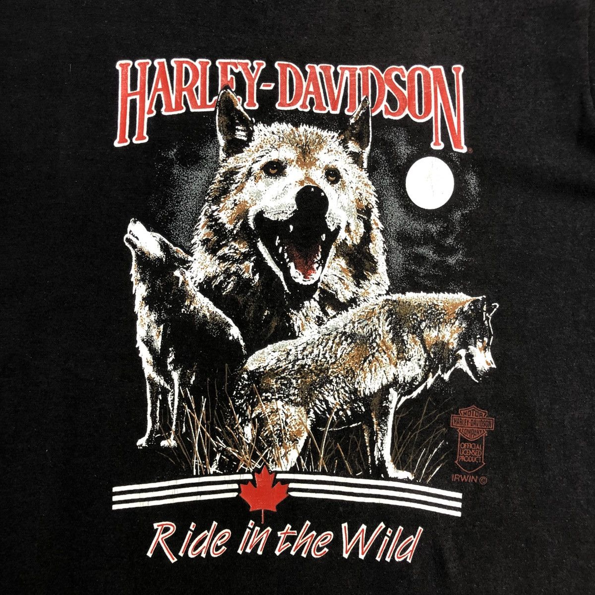 Harley Davidson × Vintage Vintage 90s Harley Davidson Wolf 3D "Niaga Falls Canada" Tee Size US L / EU 52-54 / 3 - 3 Thumbnail