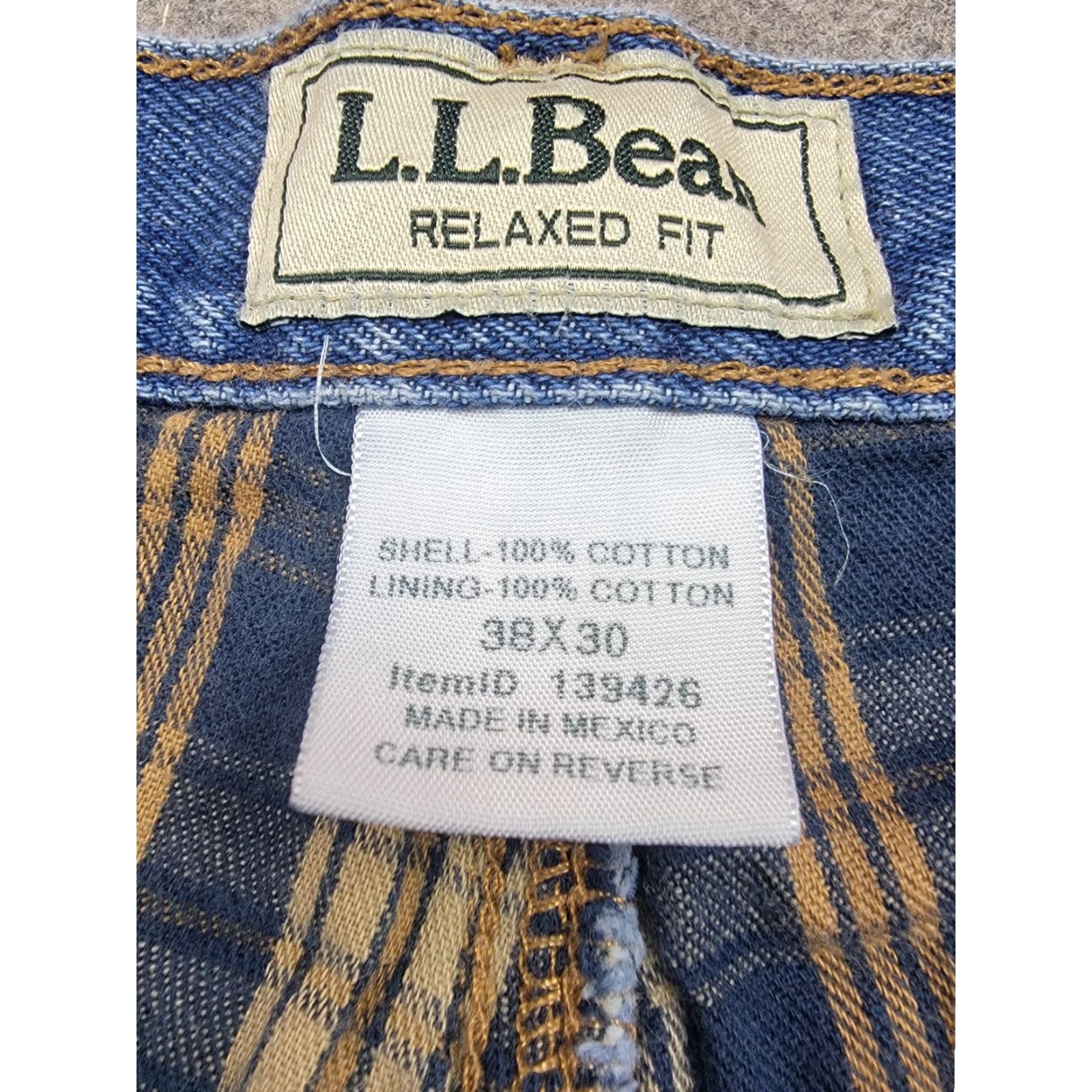 Vintage LL Bean Jeans Mens 38x29 Blue Medium Wash Flannel Lined Relaxed Fit Outdoor Jeans Size US 38 / EU 54 - 6 Thumbnail