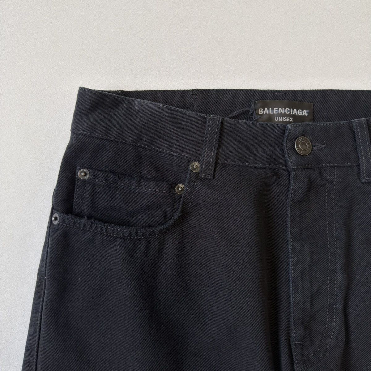 Balenciaga ‘Heel Bite’ Soft Black Left Hand Denim Jeans Size US 30 / EU 46 - 4 Thumbnail