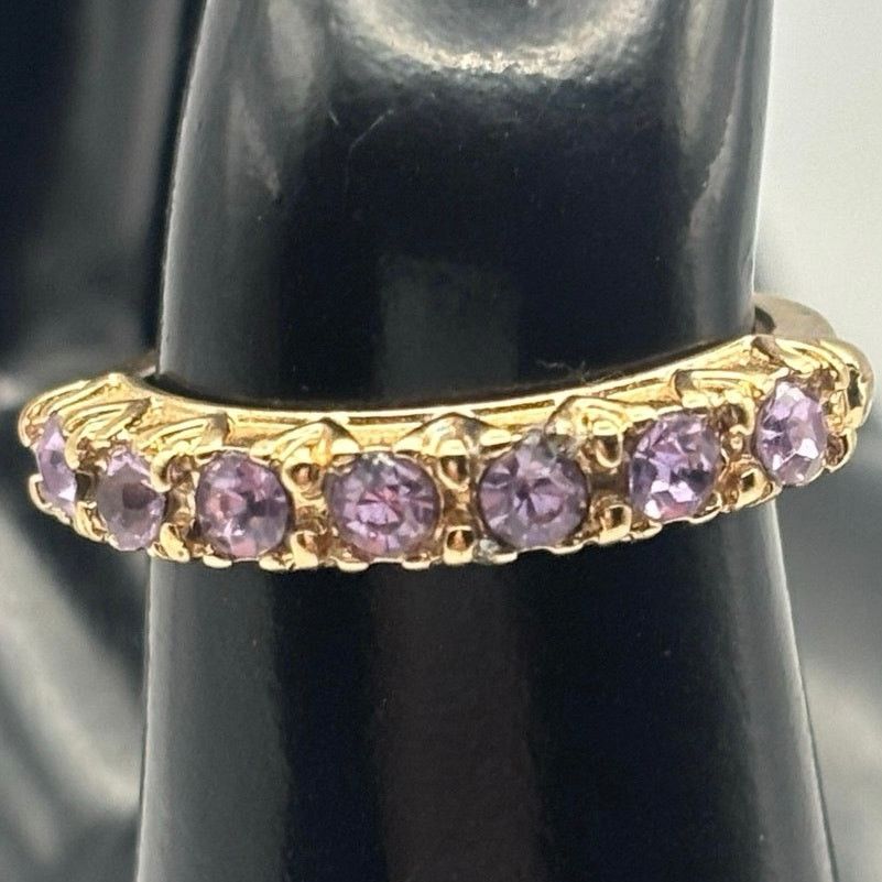 Other Purple & Gold Crystal Ring Size ONE SIZE - 2 Thumbnail