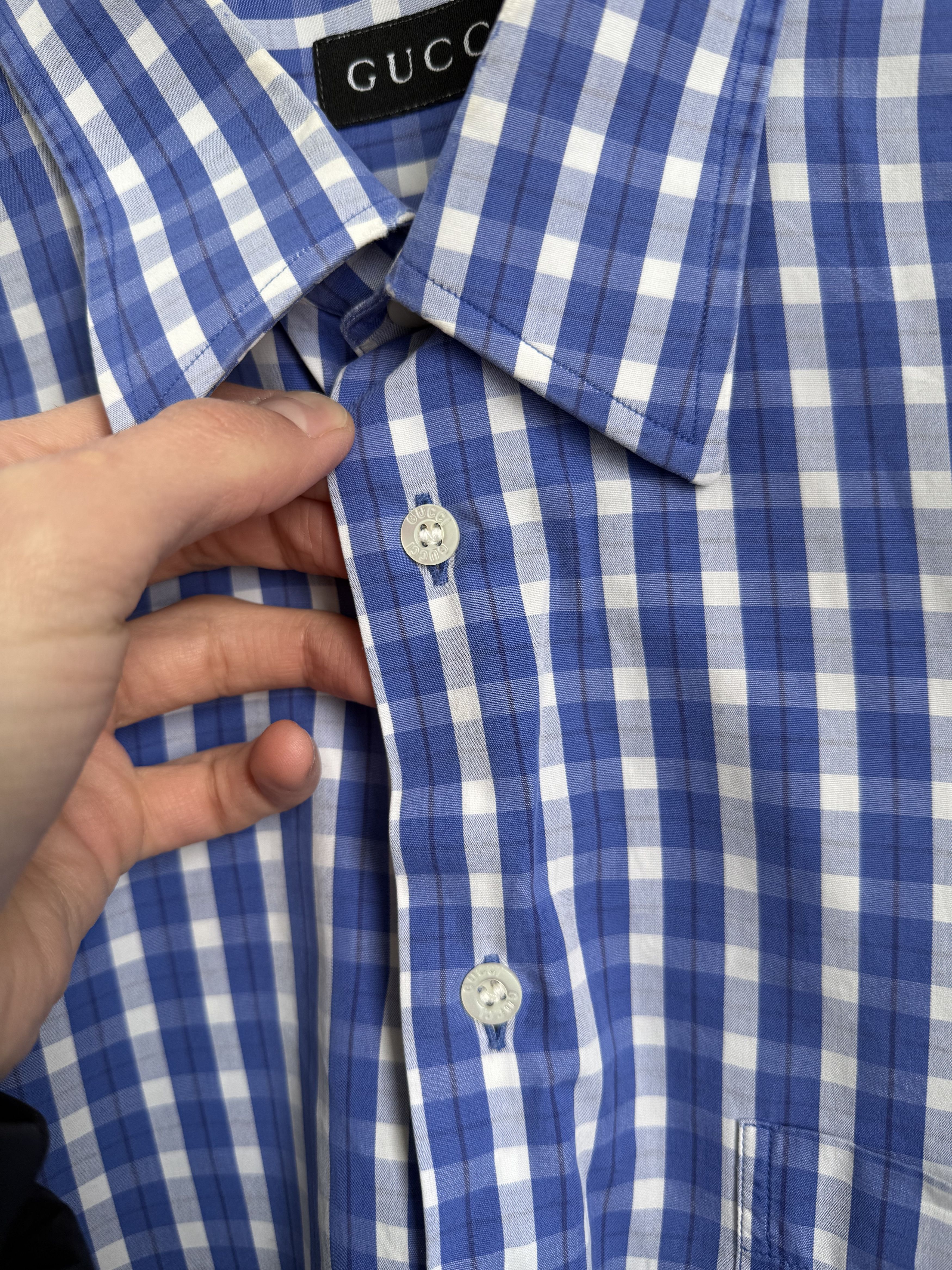 Gucci Vintage 90s GUCCI Tom Ford era Gingham checked cotton shirt Size US XL / EU 56 / 4 - 6 Thumbnail
