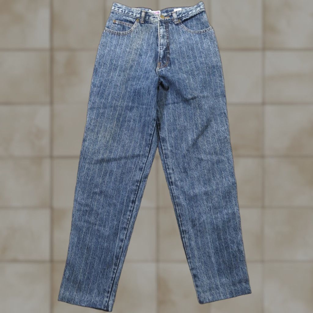Vintage VINTAGE Siecle S.A. Pin Striped Jeans Denim Ladies 9 27x29 High Waist Disco Blue 1980s Womens Size 27" / US 4 / IT 40 - 1 Thumbnail