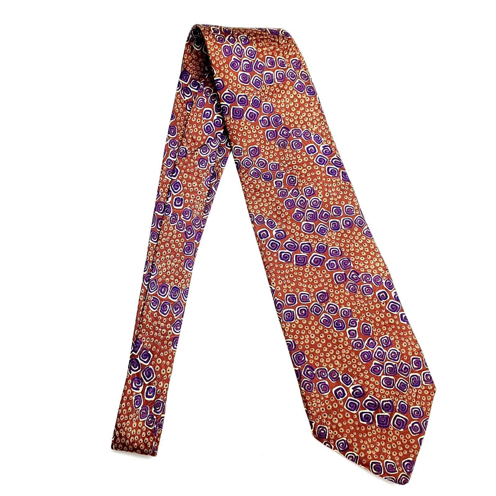 Christian Dior Monsieur Christian Dior Monsieur Silk Tie Brown Print Abstract Short Size ONE SIZE - 5 Thumbnail