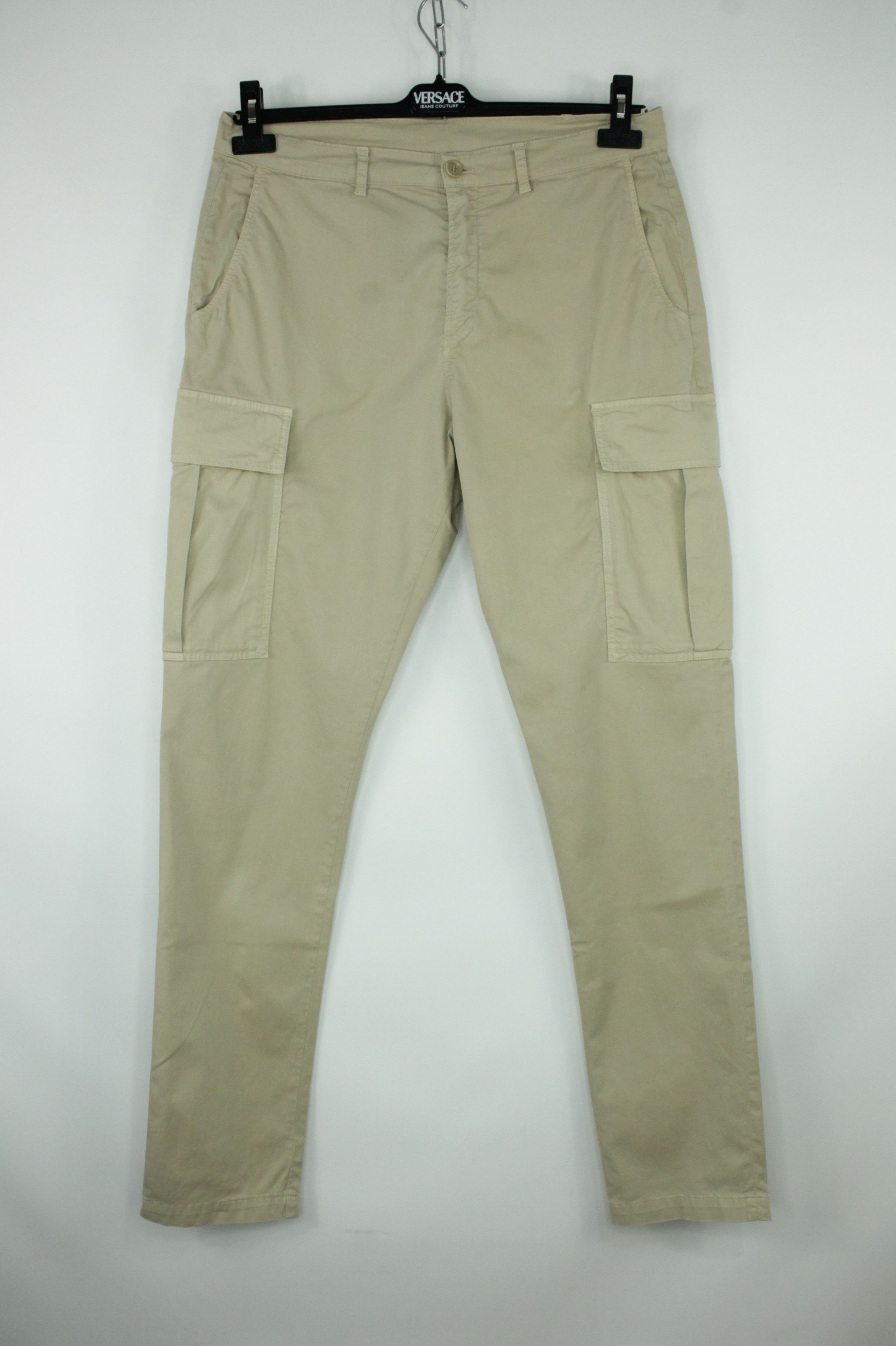 Aspesi Beige Cotton Twill Cargo Slim Fit Pants Men's