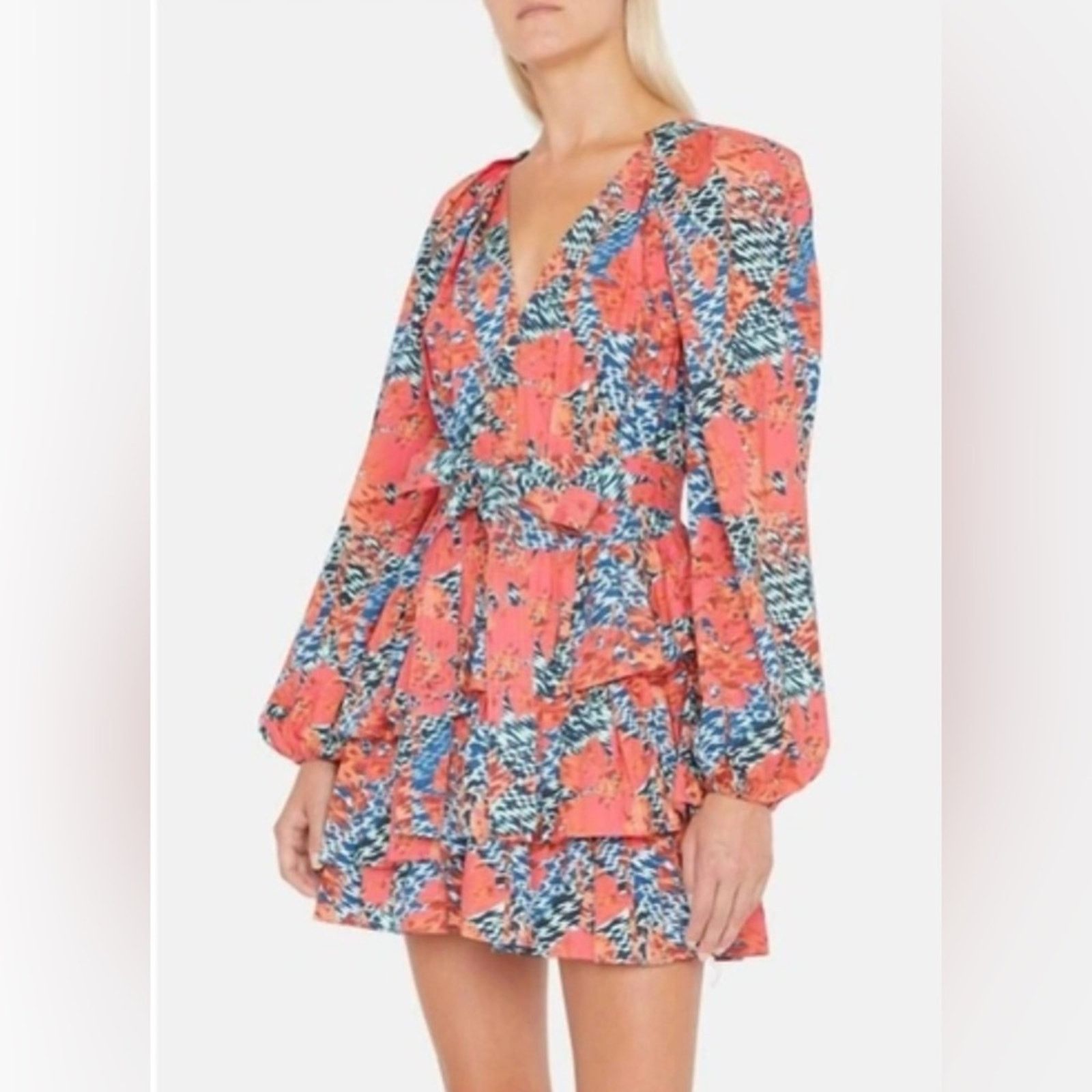 Ulla Johnson ULLA JOHNSON Miranda Tiered Tie-waist Mini Dress Size:8 Size M / US 6-8 / IT 42-44 - 3 Thumbnail