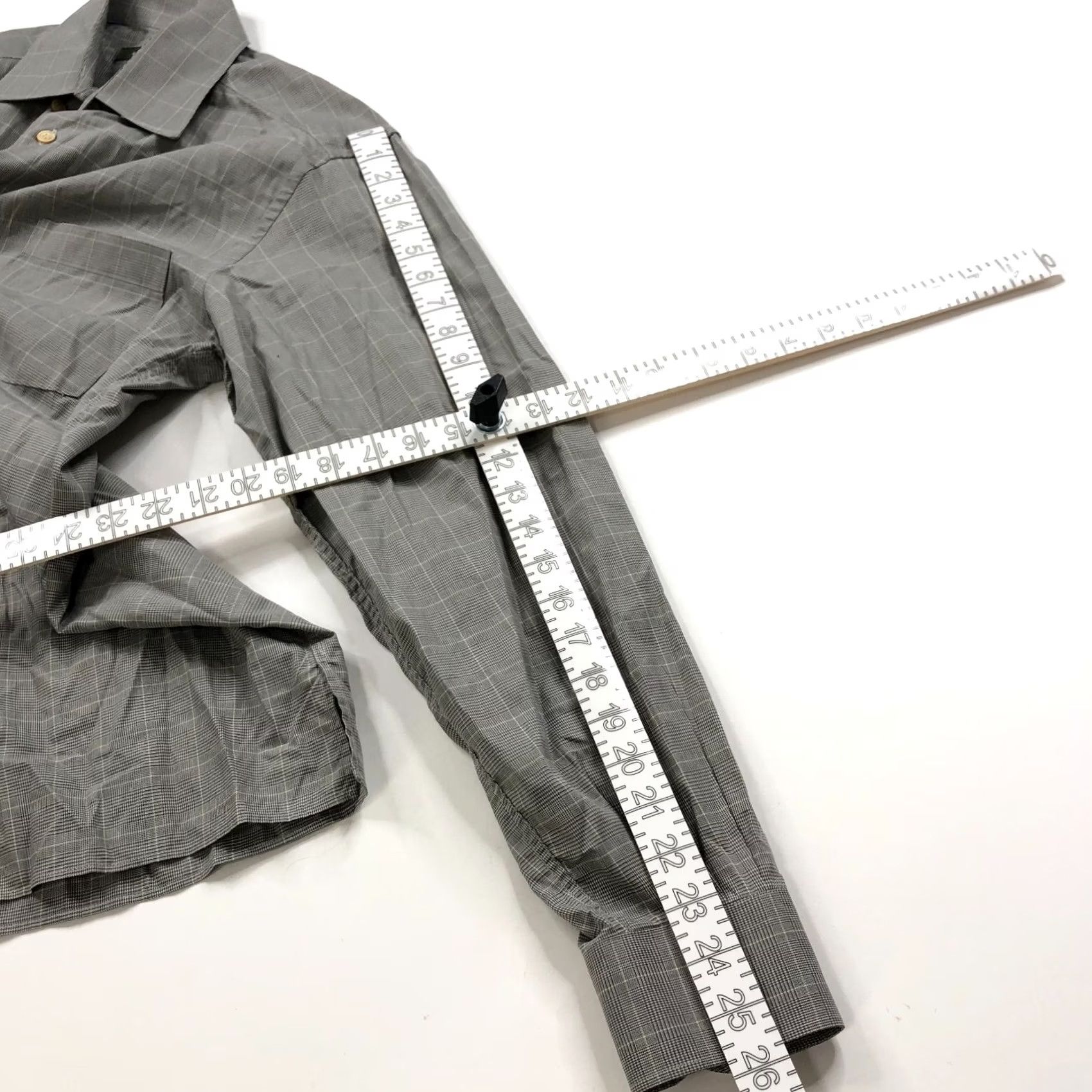 Ermenegildo Zegna Ermenegildo Zegna Glen Plaid Dress Shirt Gray Button LS Medium 15/15.5-35 Size 40R - 6 Thumbnail