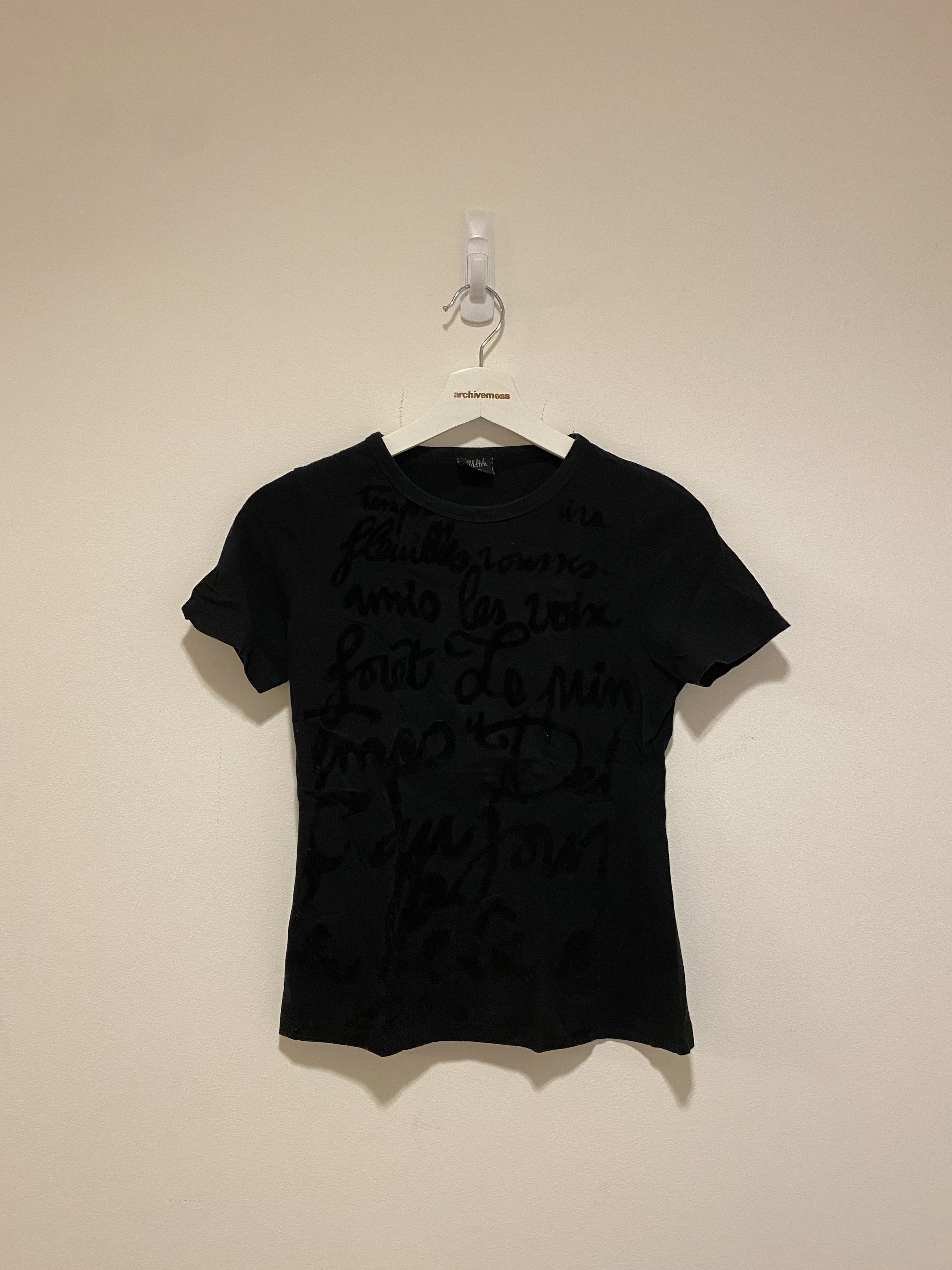 image of Jean Paul Gaultier Scribble Print T-Shirt in Black, Men's (Size XS)