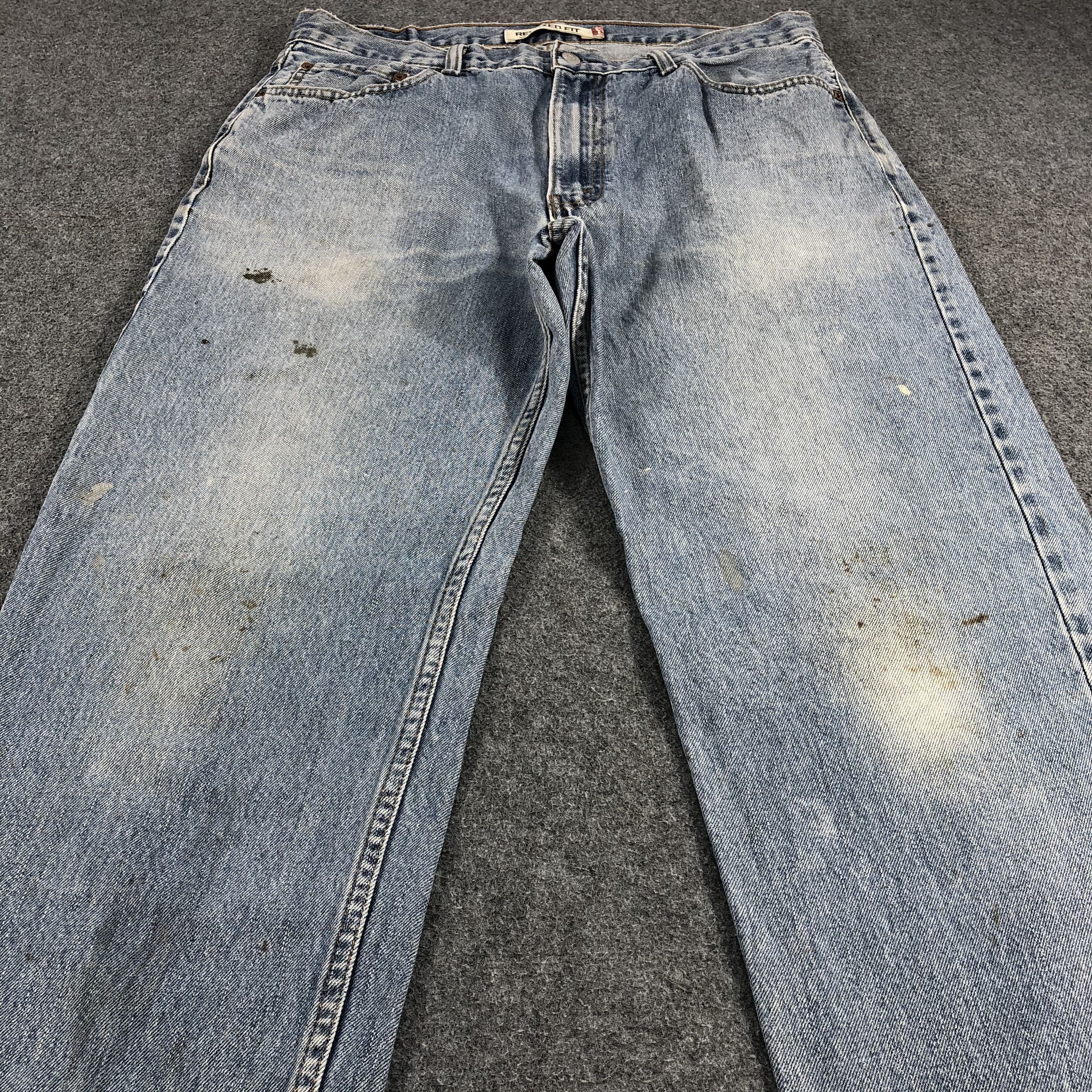 Levi's Vintage Levis 550 Jeans Relaxed Fit Stone Wash Denim KJ553 Size US 35 - 3 Thumbnail