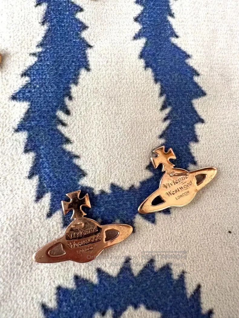 Vivienne Westwood Vivienne Westwood Pink Gold Saturn Earrings. Size ONE SIZE - 4 Thumbnail