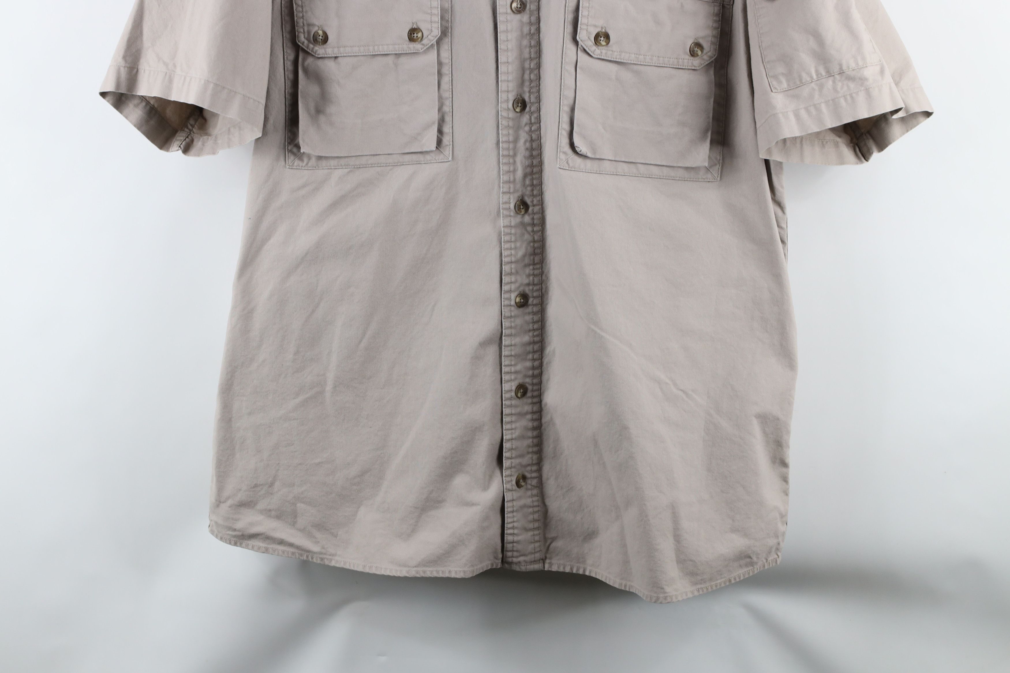 Cabelas × Vintage Vintage Cabelas Short Sleeve Safari Bush Button Shirt Beige Size US L / EU 52-54 / 3 - 3 Thumbnail