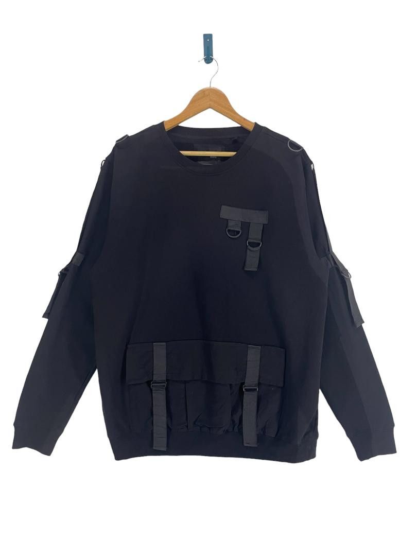 Bershka Bershka Black Utility Strap Sweatshirt Techwear Inspired Size US M / EU 48-50 / 2 - 1 Thumbnail