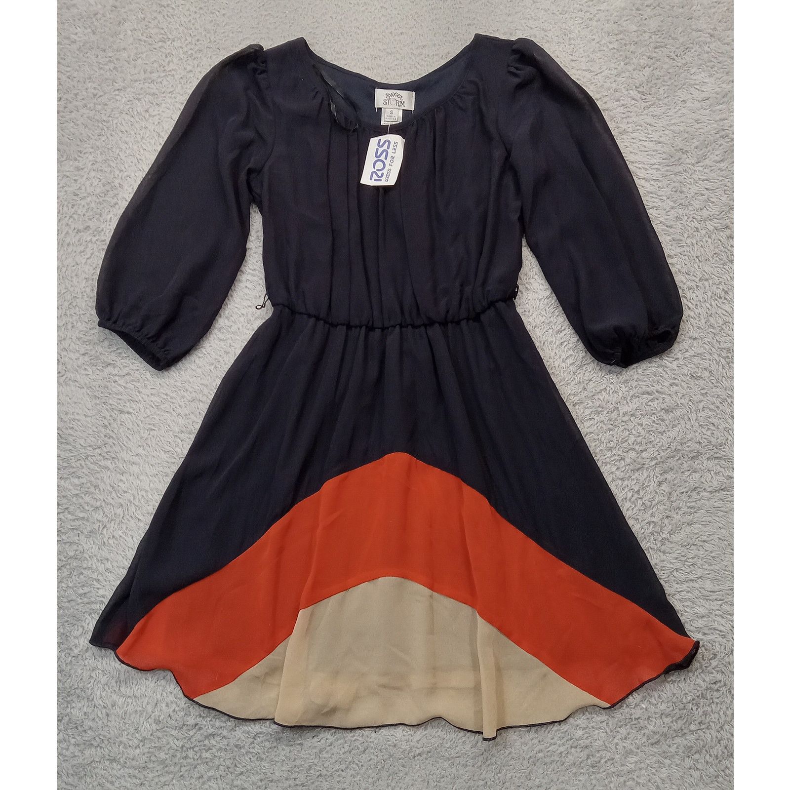 & Other Stories New Sweet Storm Dress S Women's Sheer Lined Navy Polyester Size S / US 4 / IT 40 - 1 Thumbnail