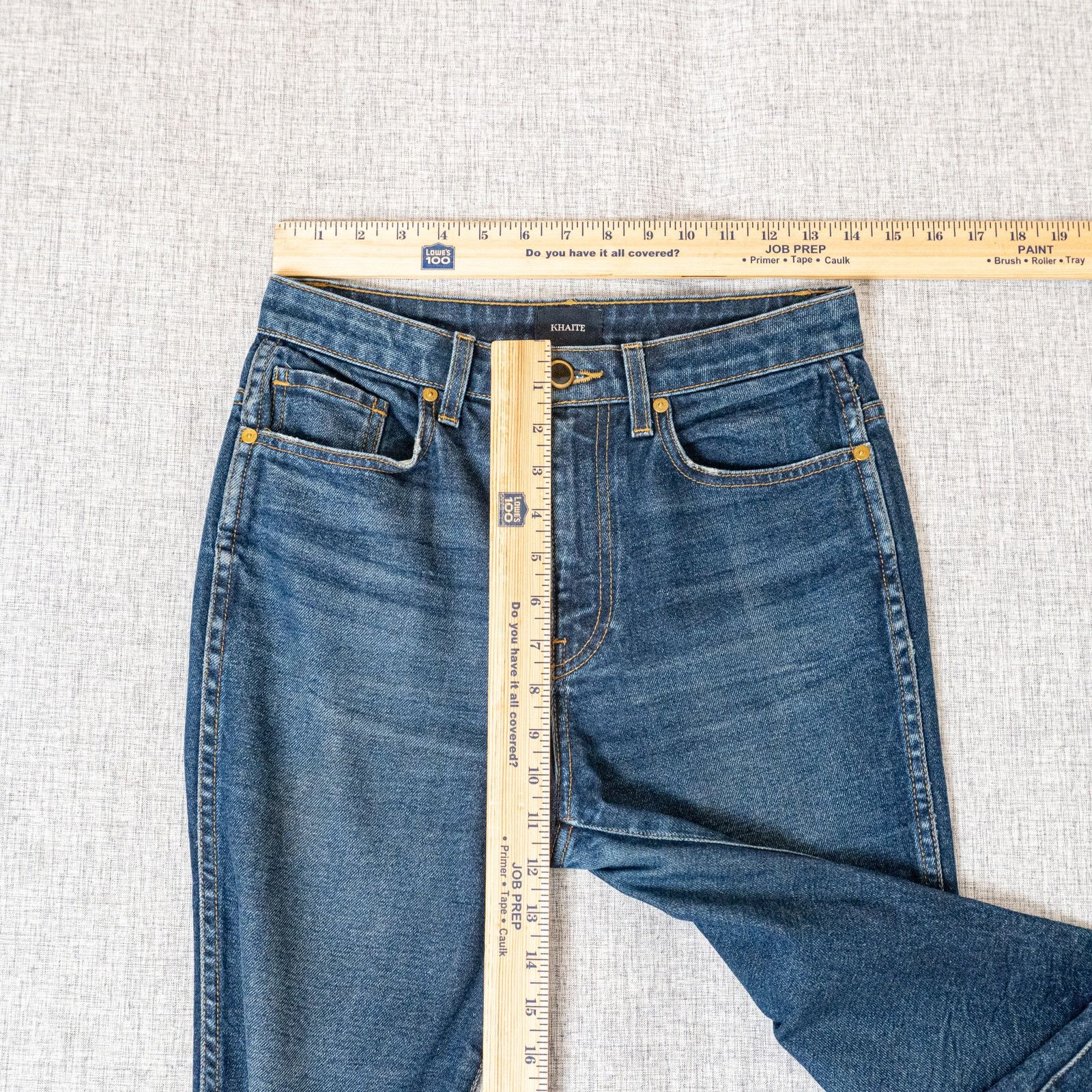 KHAITE Khaite Benny Cropped Flare Raw Denim Jeans size 26 Size 26" / US 2 / IT 38 - 12 Thumbnail