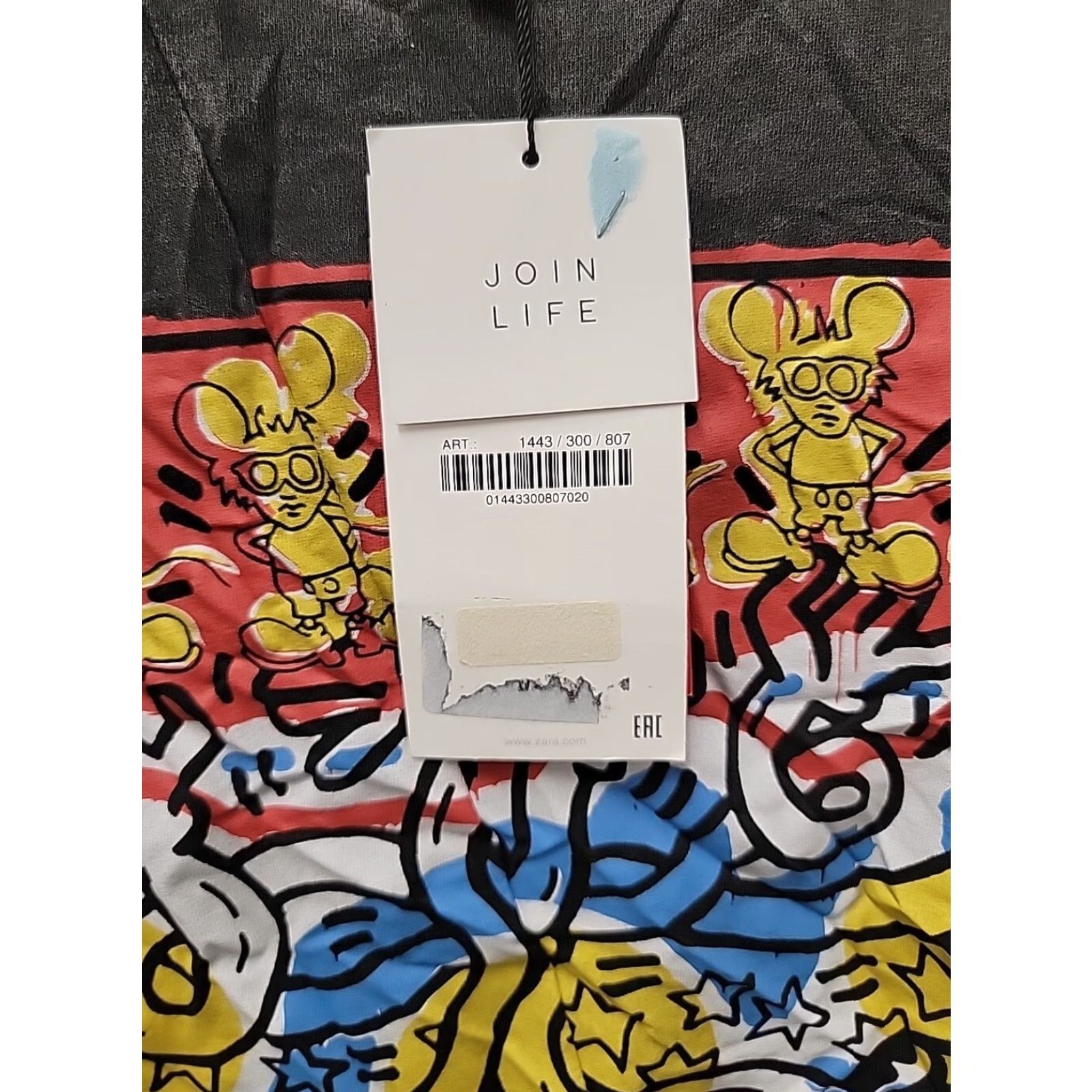 Zara ZARA Disney X Keith Haring T Shirt Womens Size Small Gray Mickey Mouse Tee Size S / US 4 / IT 40 - 5 Thumbnail