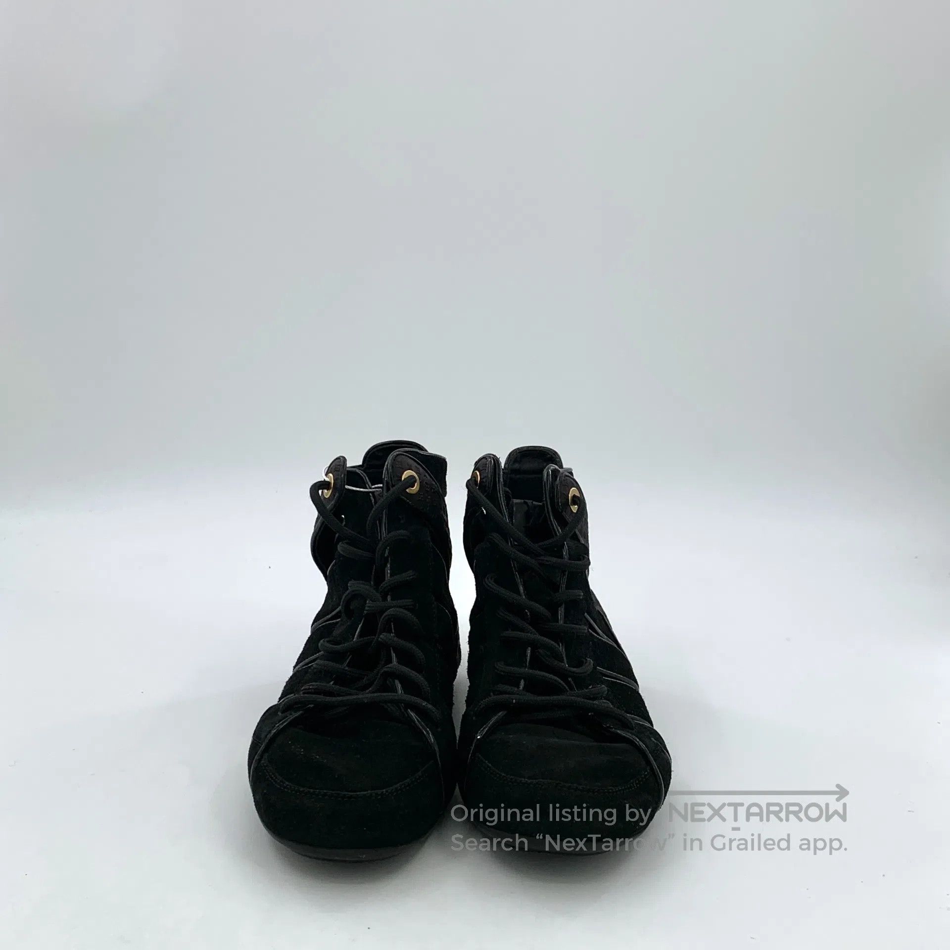 Louis Vuitton Louis Vuitton Black drawstring casual flat high top shoes| Size US 12 / IT 42 - 3 Thumbnail