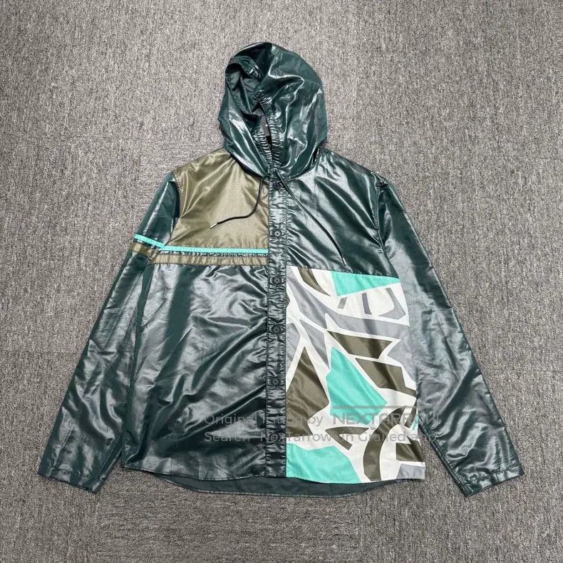 Hermes Hermes Hooded Patchwork Windbreaker Coat Size US L / EU 52-54 / 3 - 1 Thumbnail