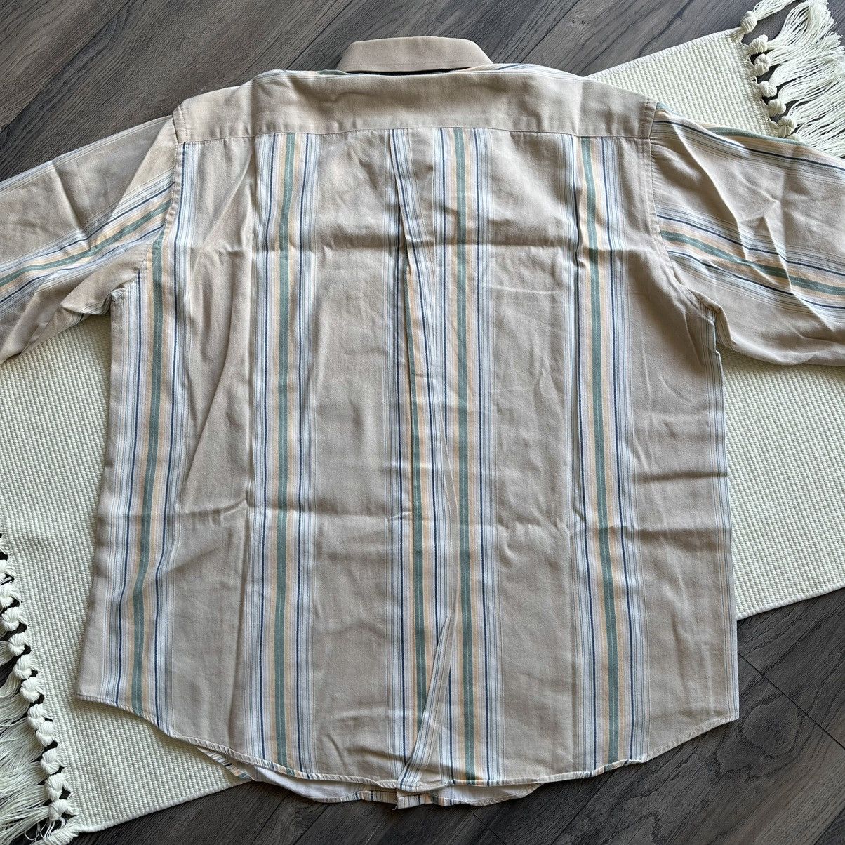 Ruddock Shirts 90s Ruddock Bros. Horizontal Stripes Beige Shirt Size US L / EU 52-54 / 3 - 6 Thumbnail