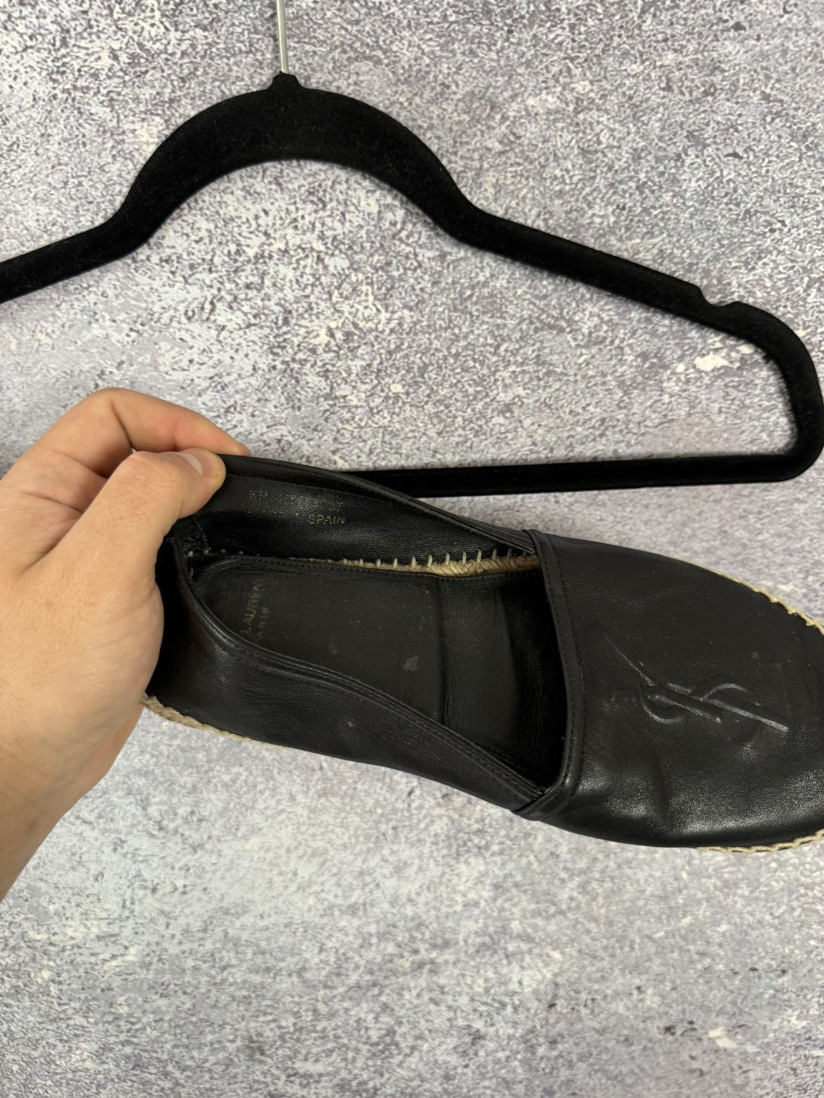 Saint Laurent Paris × Yves Saint Laurent YSL Black Monogram Espadrille 37 size women’s Size US 7 / IT 37 - 15 Thumbnail